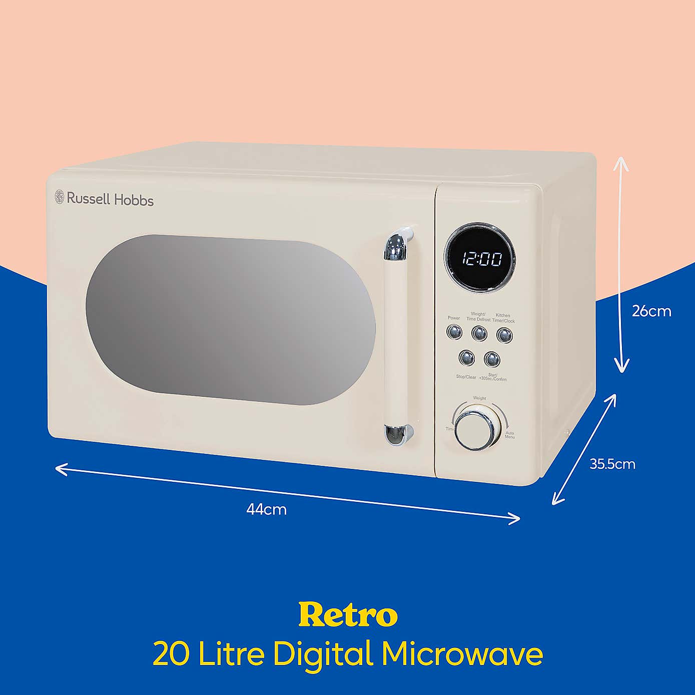 Russell Hobbs Retro Solo 20L Digital Microwave