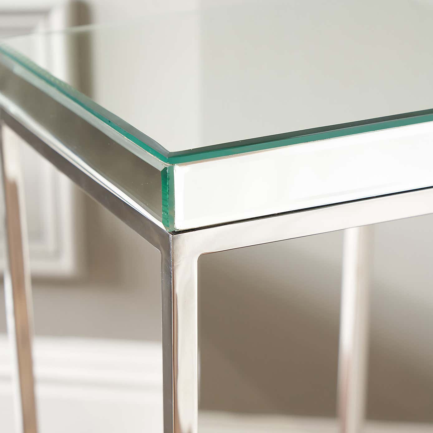 Elysee Square Side Table, Mirrored Glass