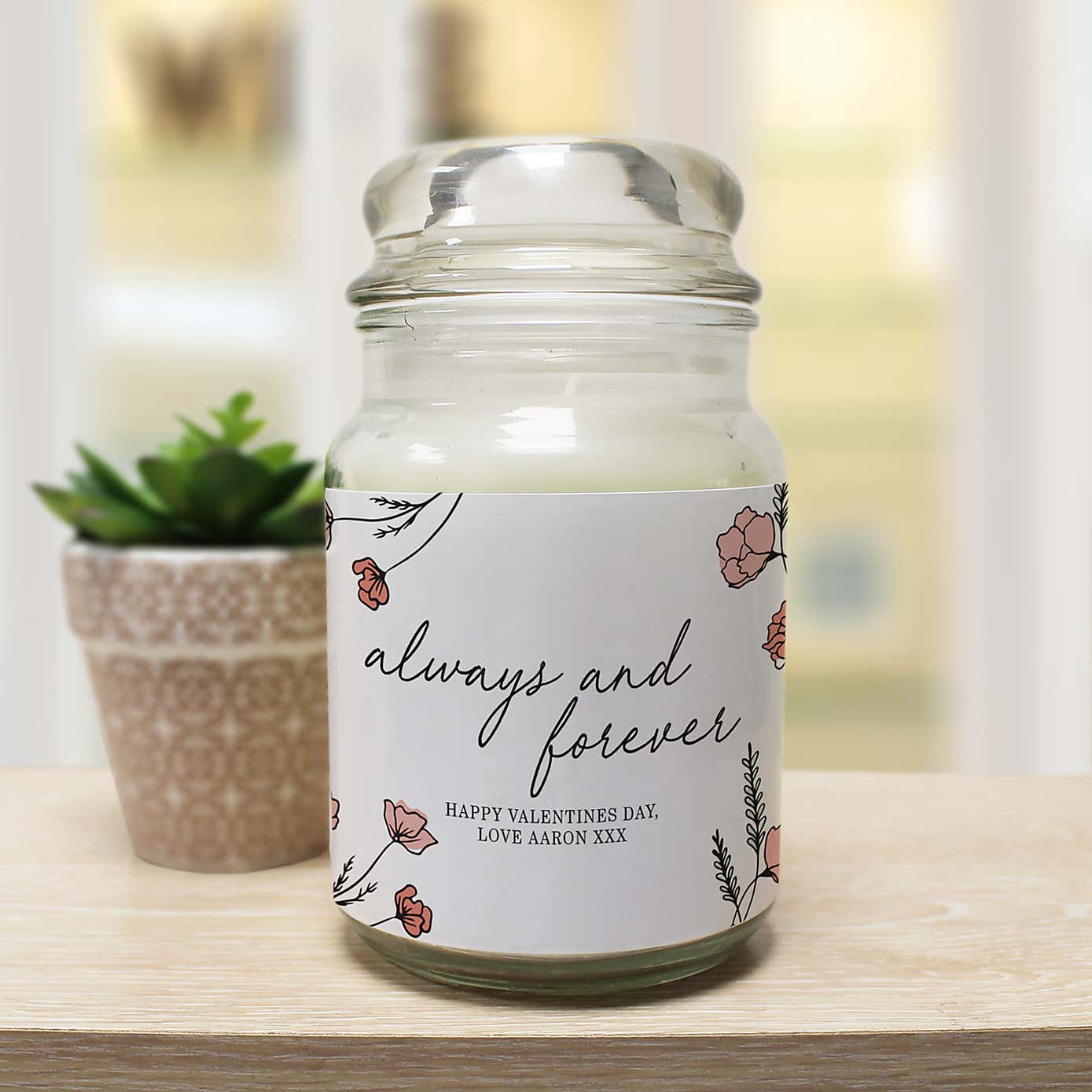 Personalised Always and Forever Large Lidded Scented Jar Candle