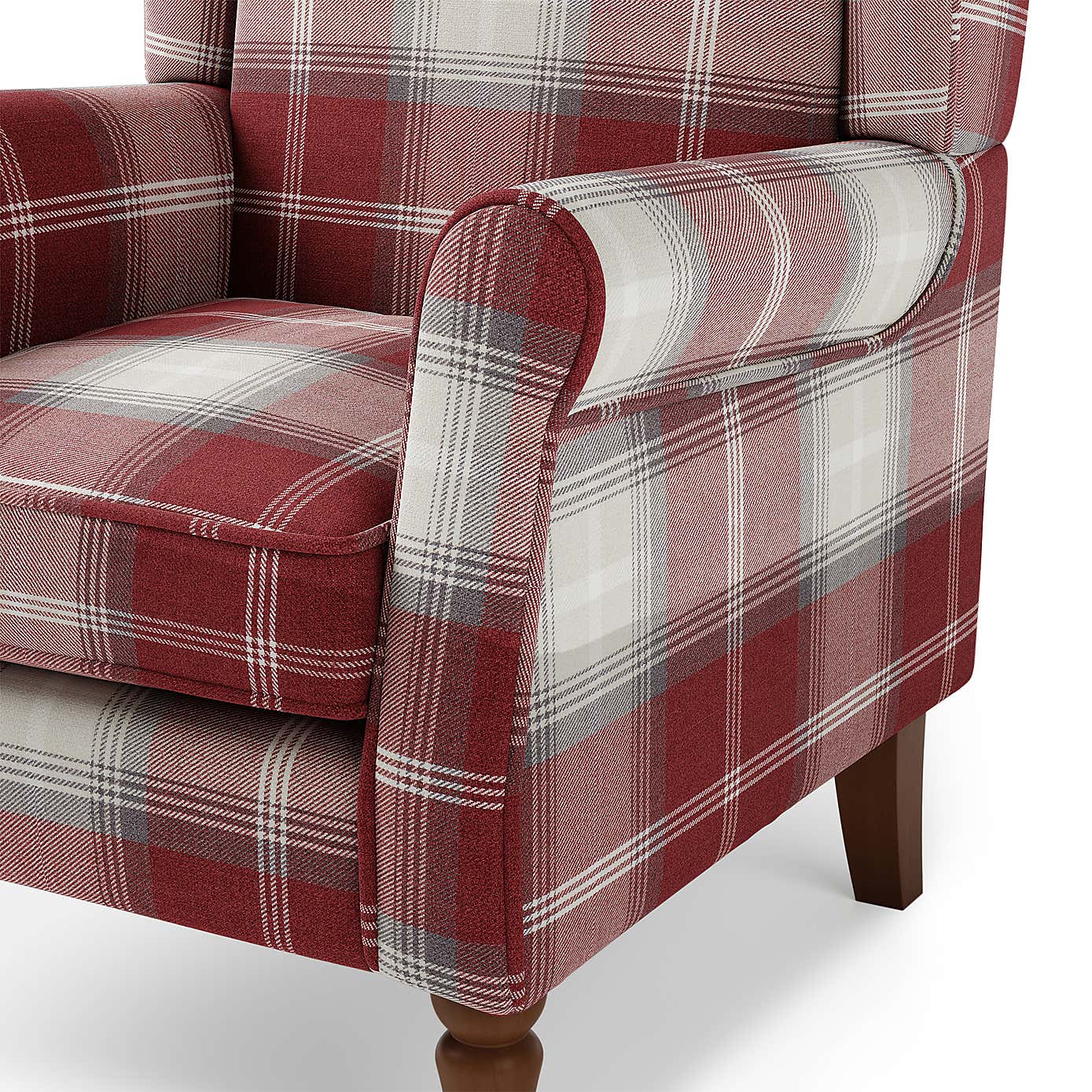 Oswald Check Wingback Armchair