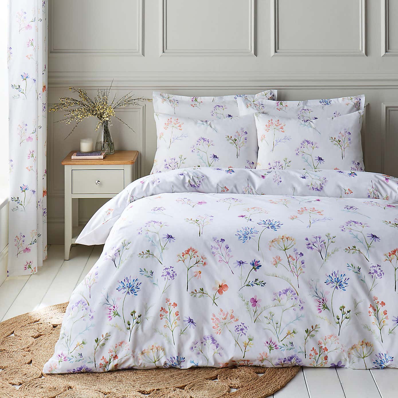 Springfield Floral Lilac Duvet Cover and Pillowcase Set