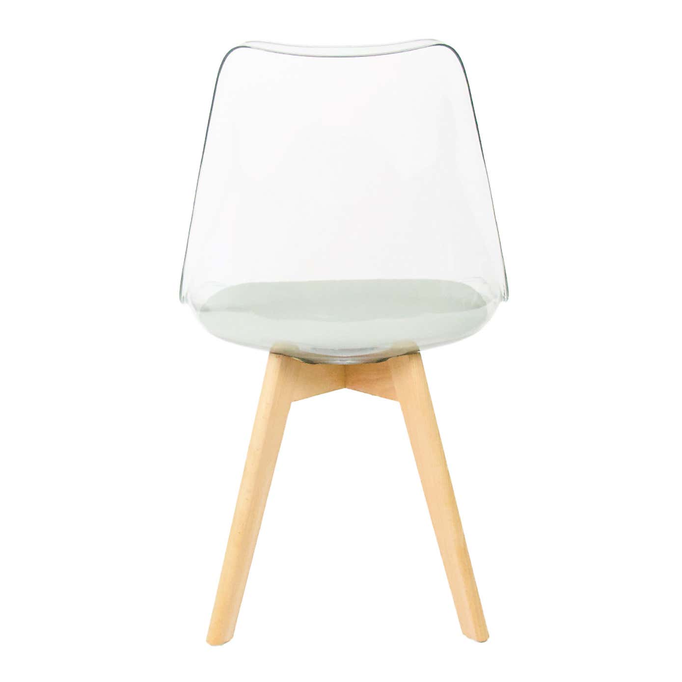 Fusion Living Soho Clear Plastic Dining Chair with Squared Legs