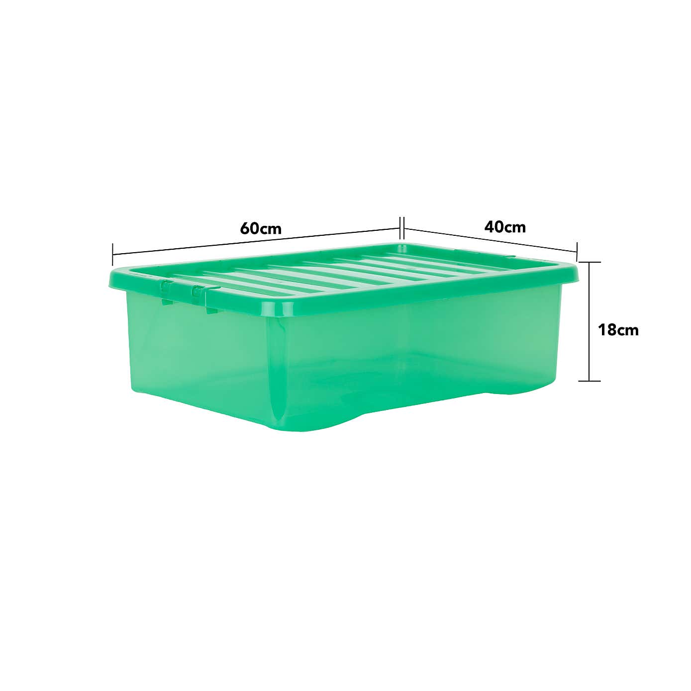 Wham Crystal Set of 5 Underbed Boxes & Lids, 32L