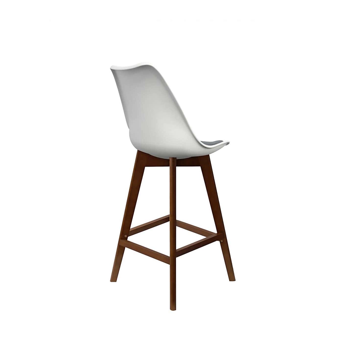 Fusion Living Soho White Plastic Bar Stool