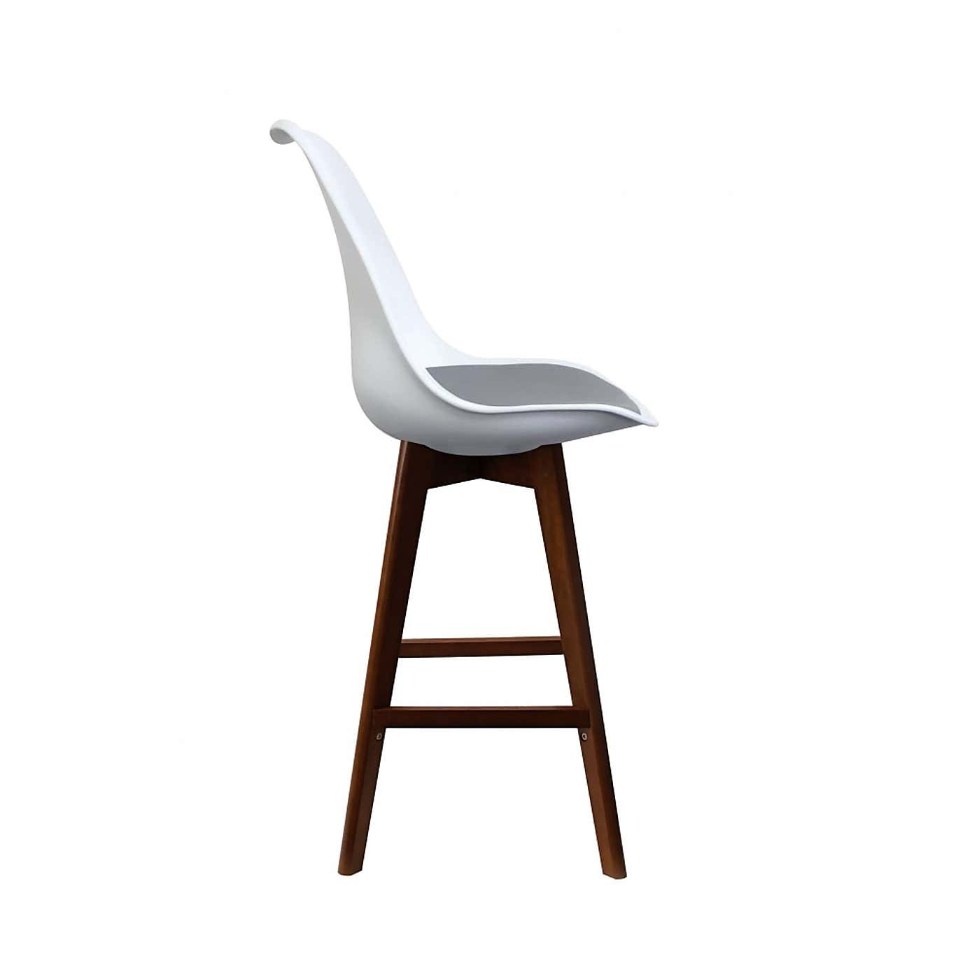 Fusion Living Soho White Plastic Bar Stool