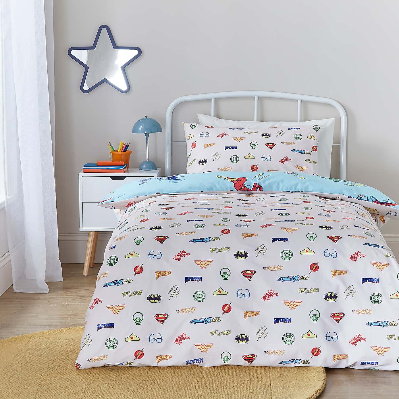 Justice League Brushed Cotton Single Duvet Cover and Pillowcase Set