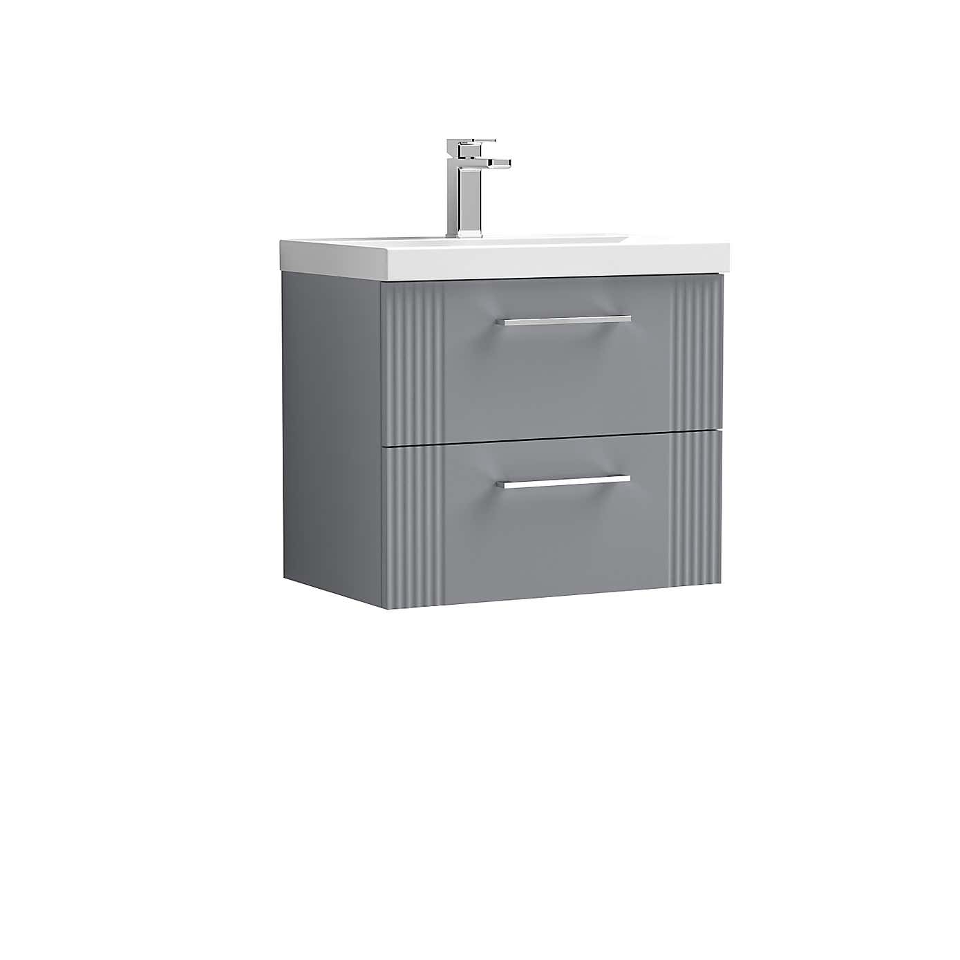 Deco Wall Mounted 2 Drawer Vanity Unit with Basin