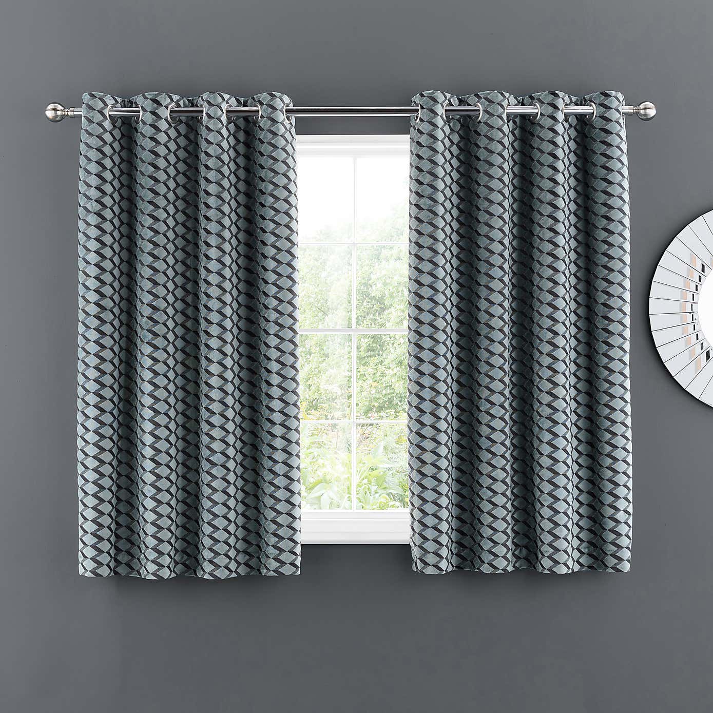 Arbour Cut Velvet Eyelet Curtains