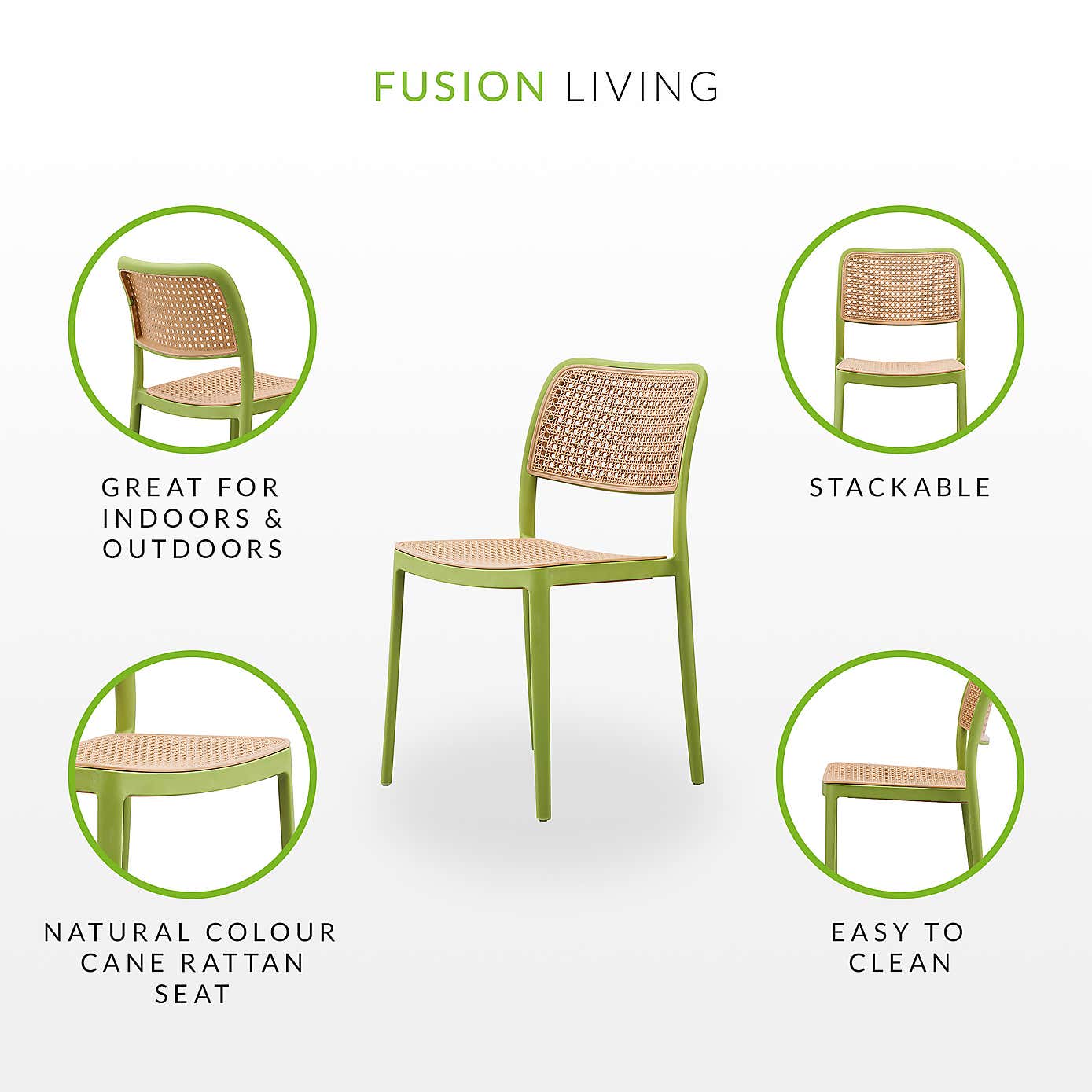 Fusion Living Plastic Cafe Dining Chair