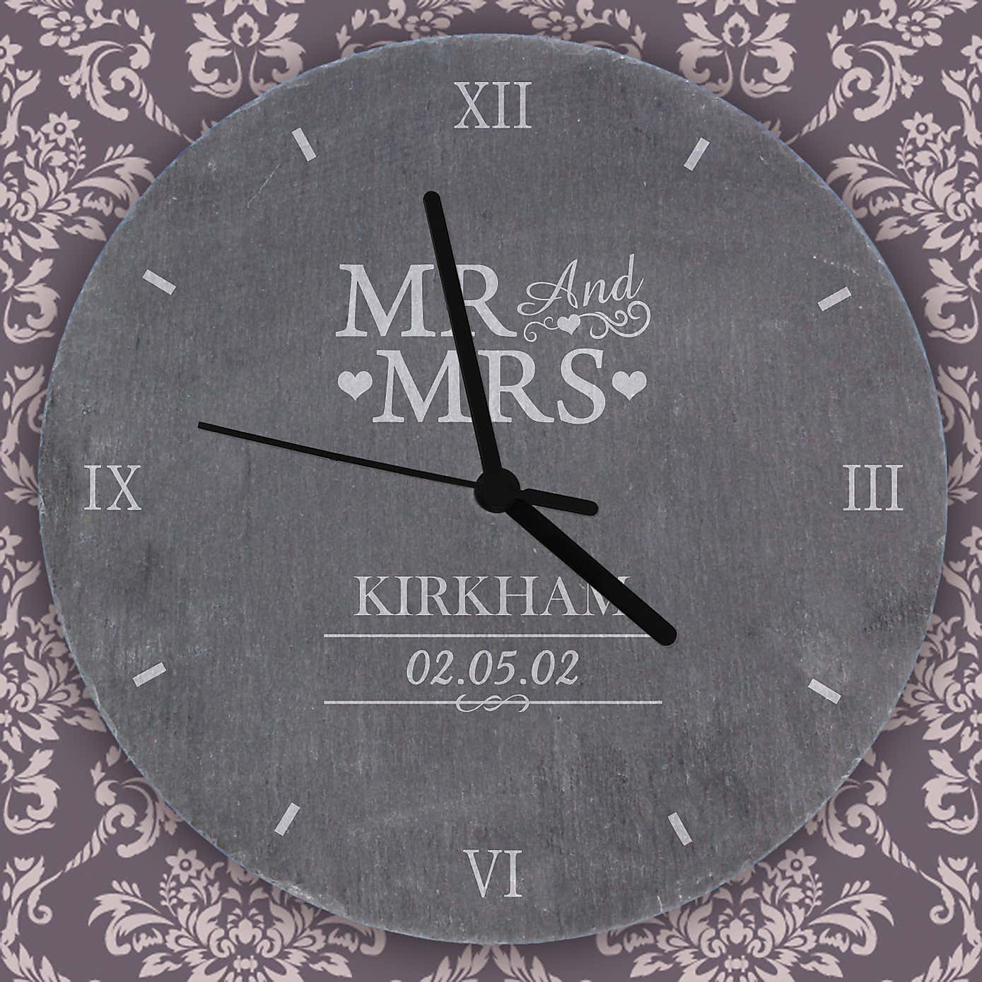 Personalised Mr and Mrs Slate Clock