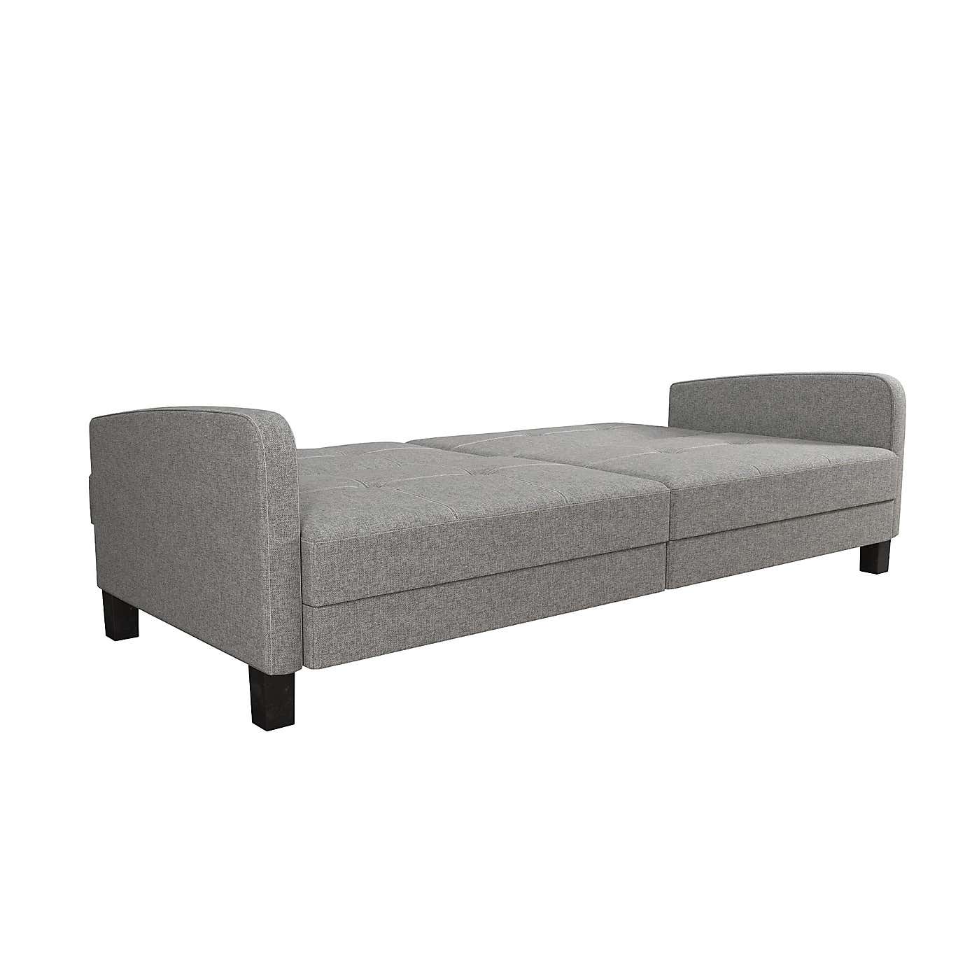 Boston Linen Grey Double Sofa Bed