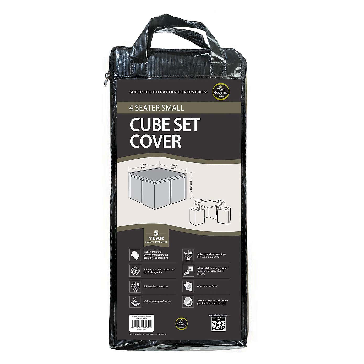 Garland Black Small 4 Seater Cube Set Cover