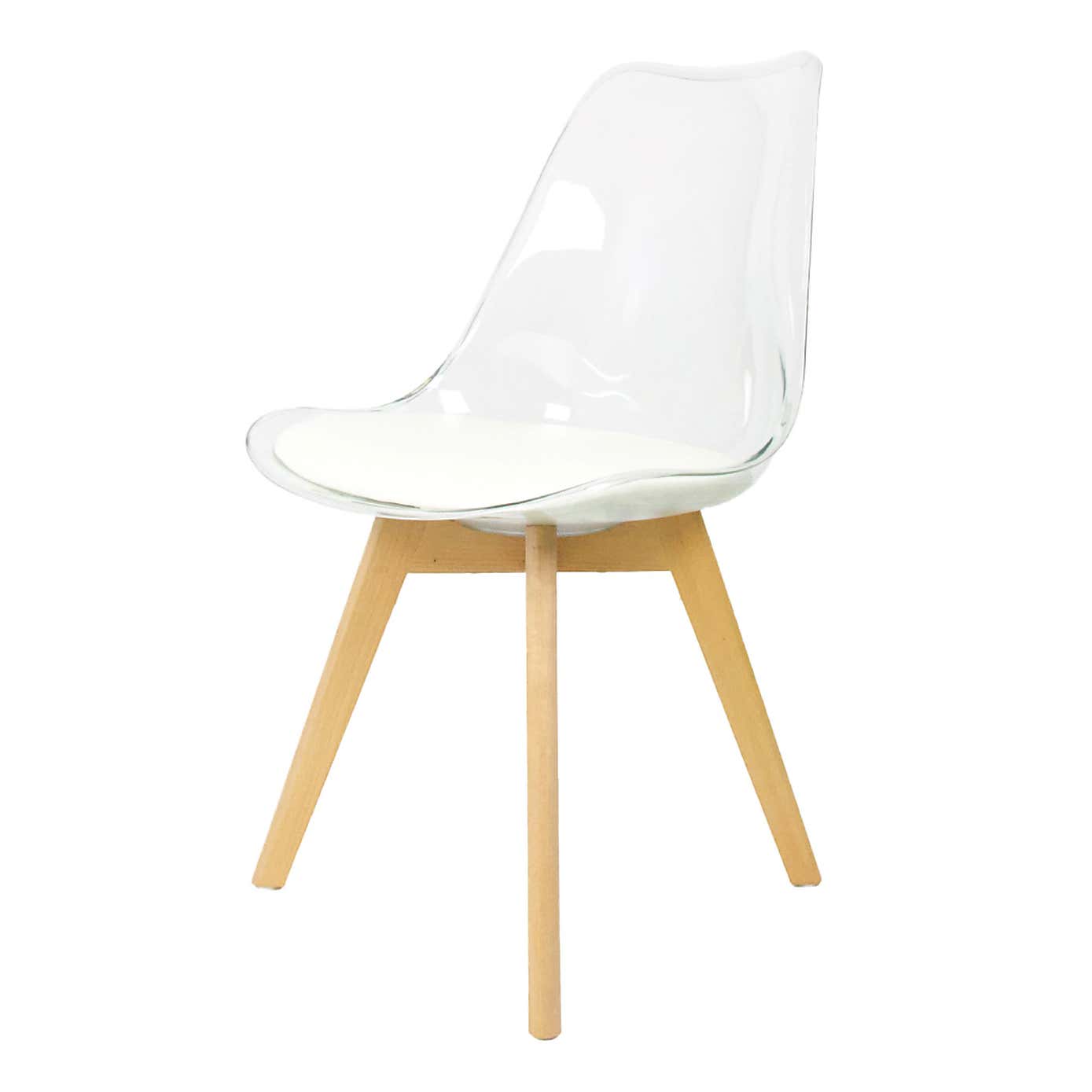 Fusion Living Soho Clear Plastic Dining Chair with Squared Legs