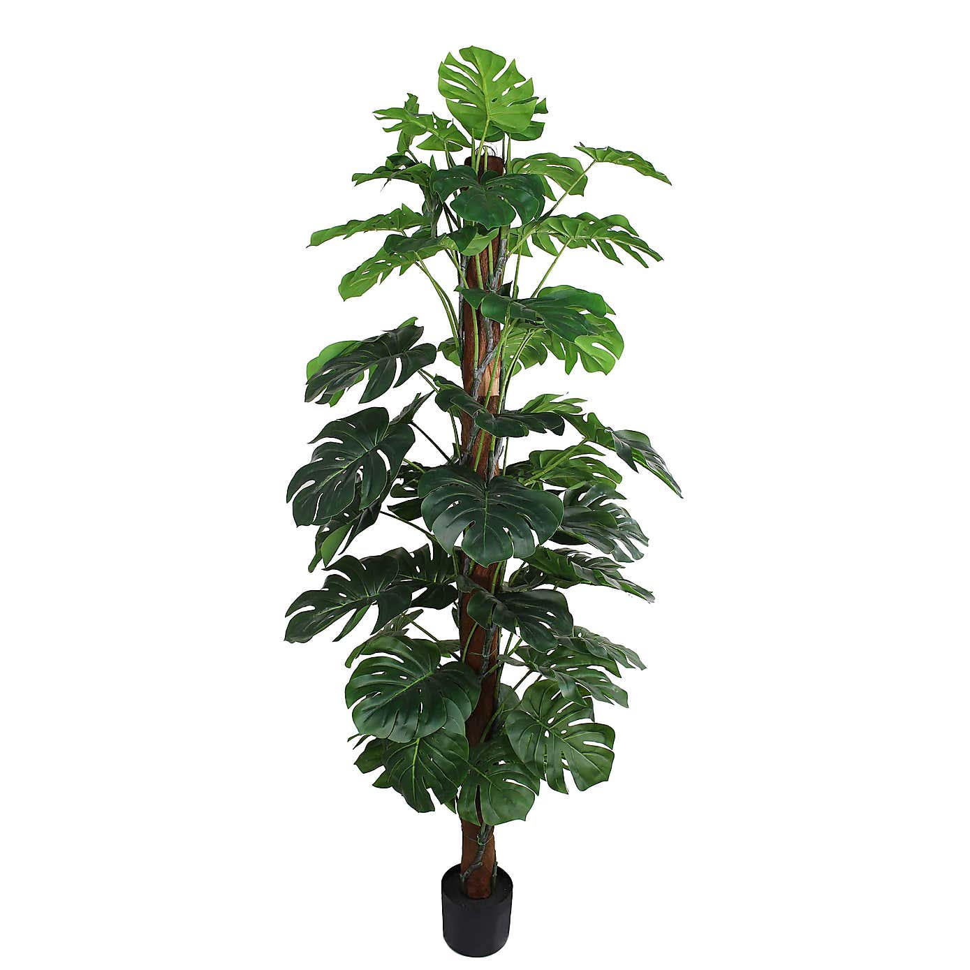 Artificial Monstera Tree in Black Plant Pot