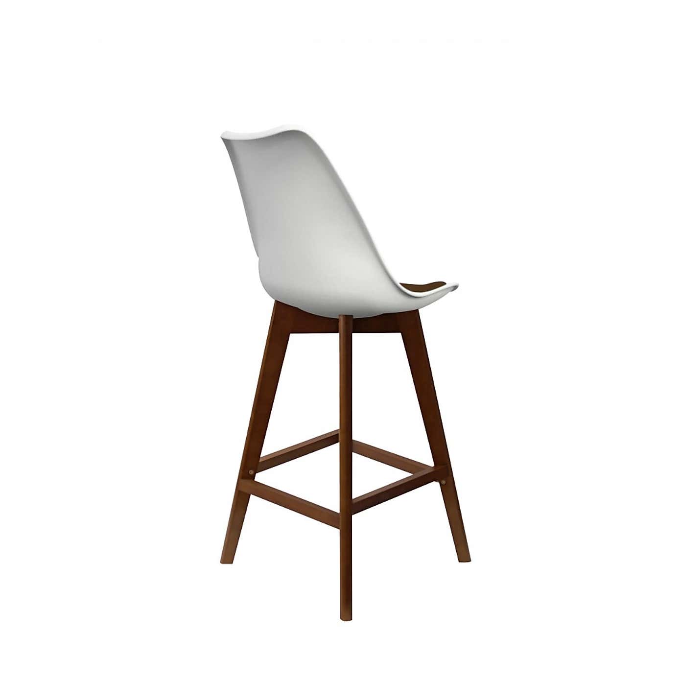 Fusion Living Soho White Plastic Bar Stool