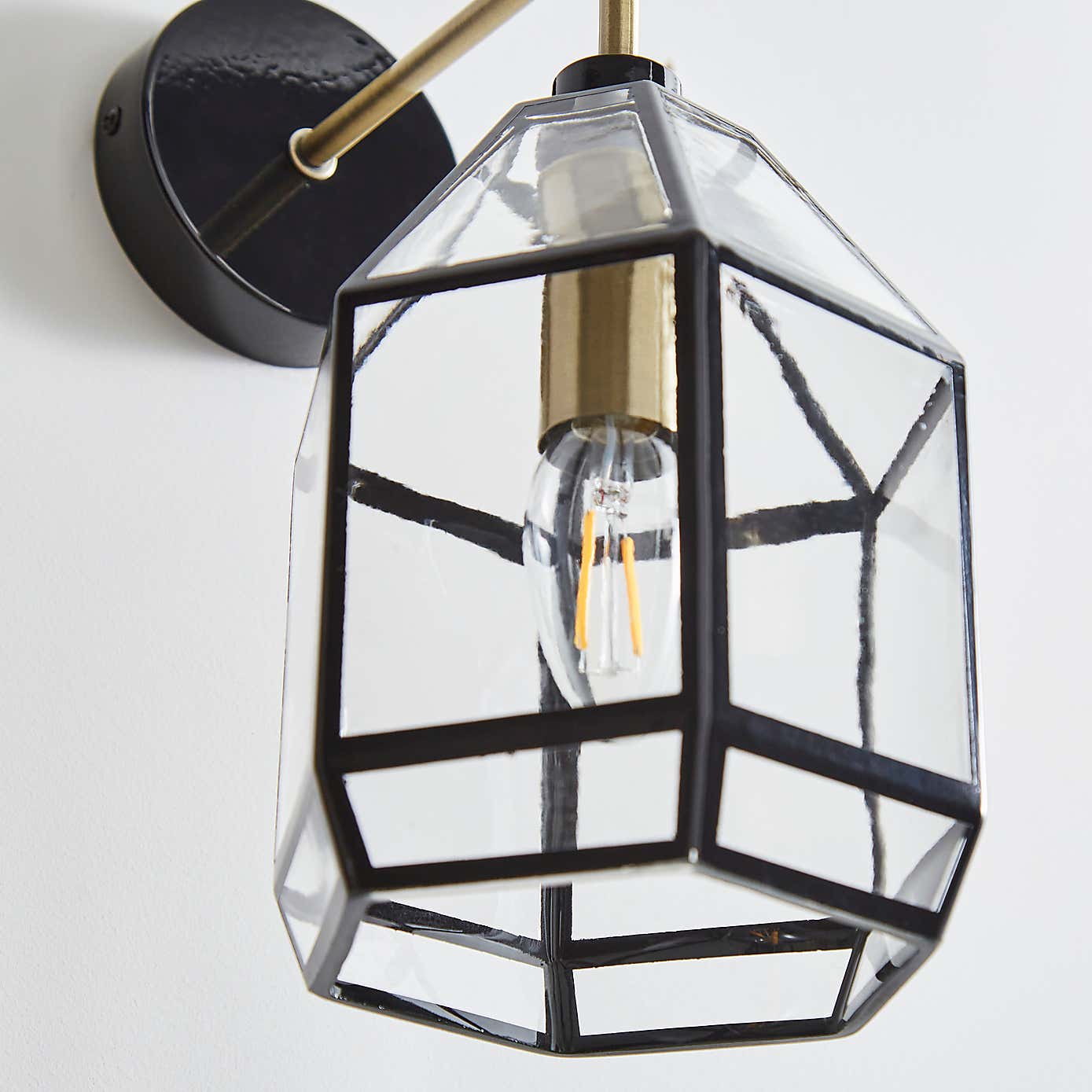 Industrial Painted Glass Wall Light