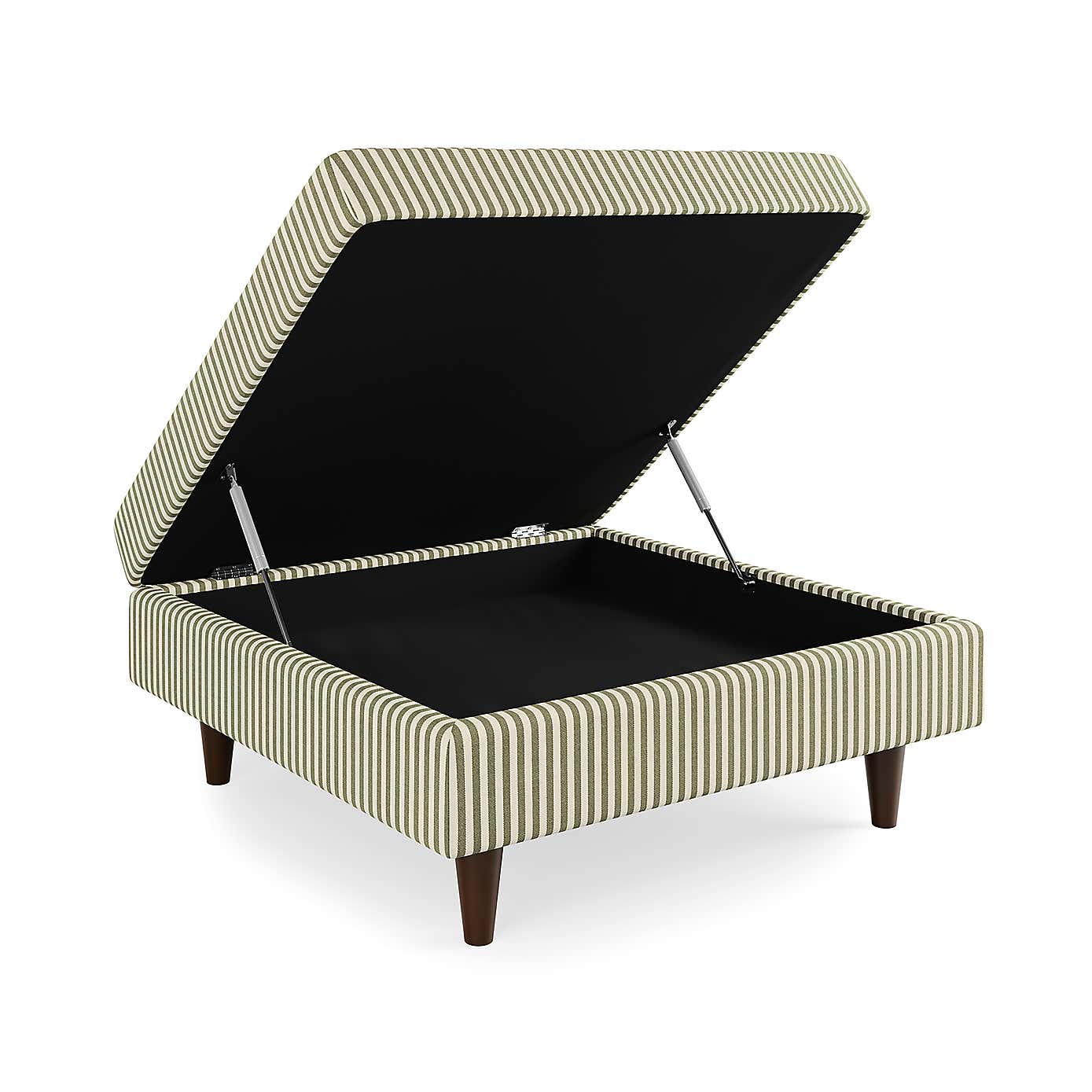 Zoe Square Storage Footstool, Pinstripe