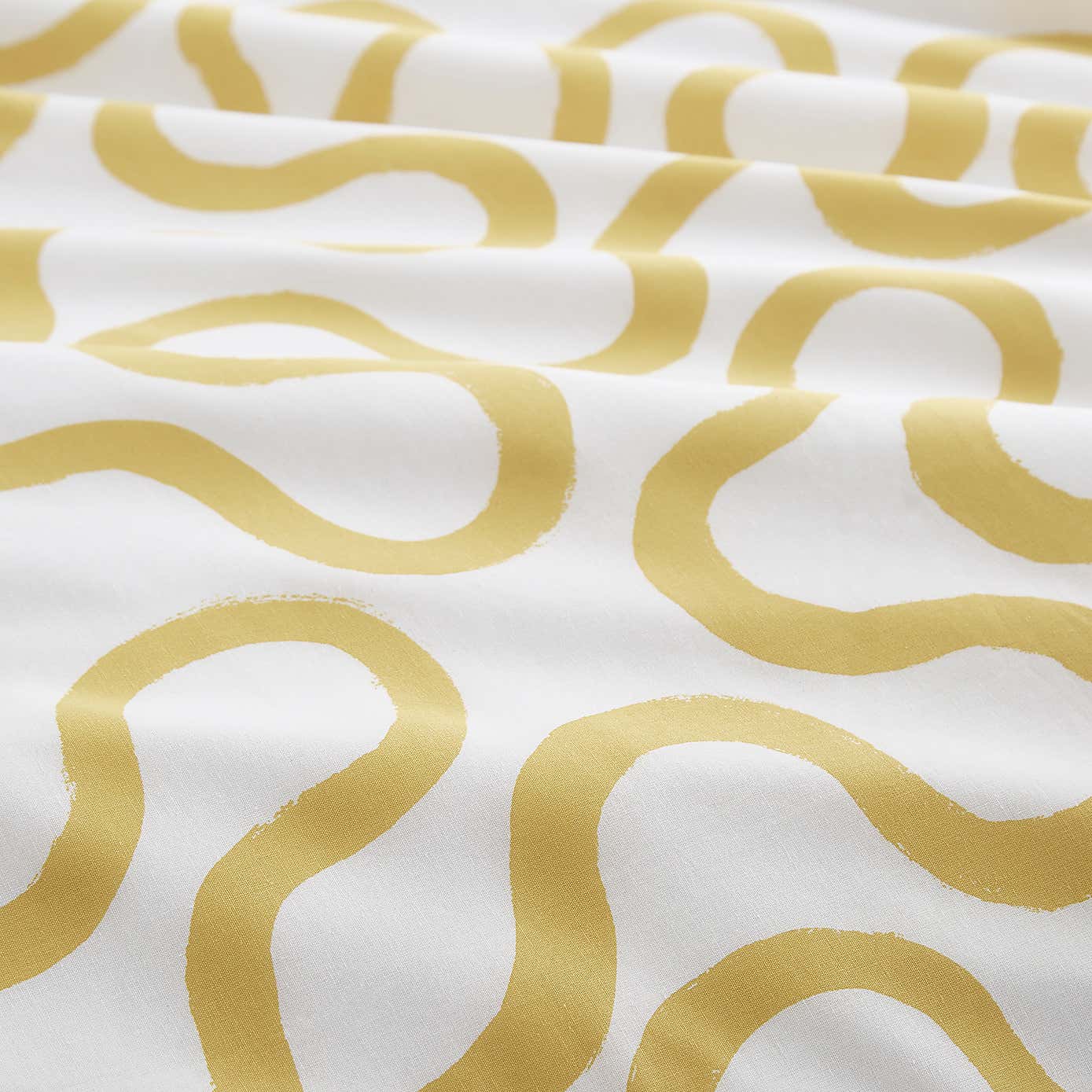 Elements Wiggins Wiggle Ochre Cotton Duvet Cover and Pillowcase Set