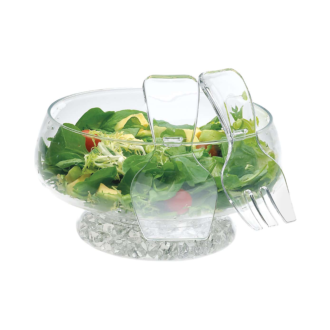 Plastic Iced Salad Bowl with Servers