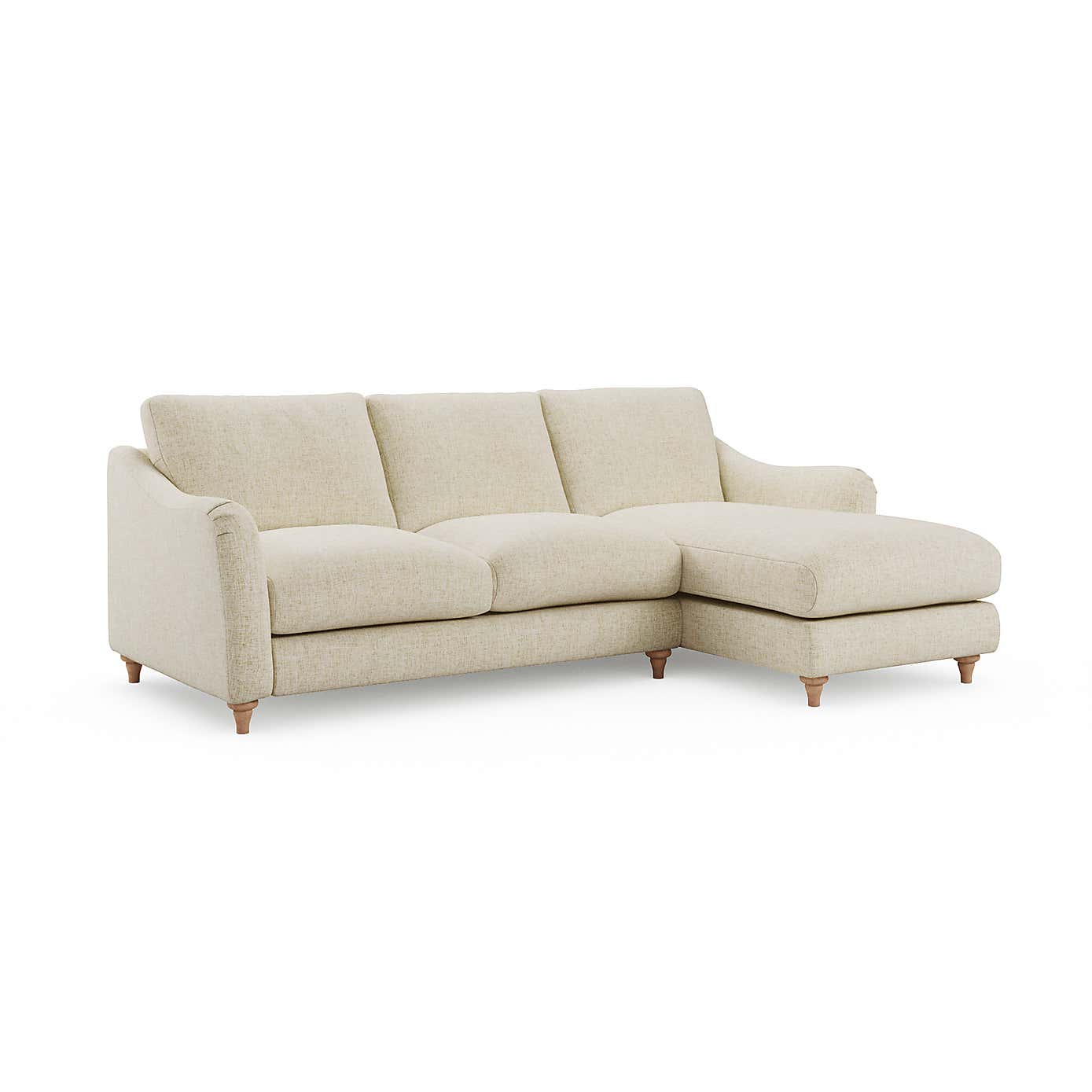 Hattie Slub Faux Linen Corner Chaise