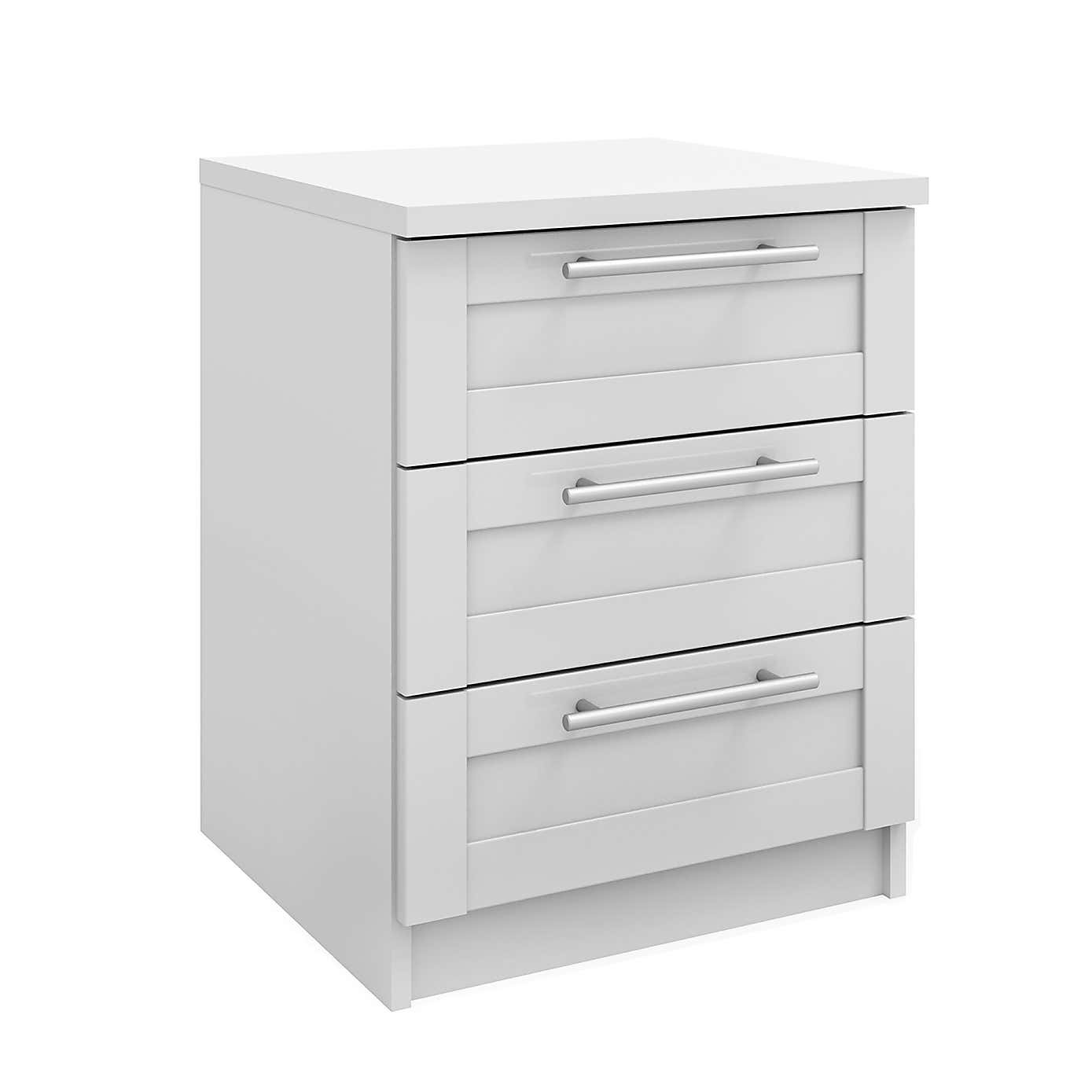 Sudbury Framed 3 Drawer Bedside Table
