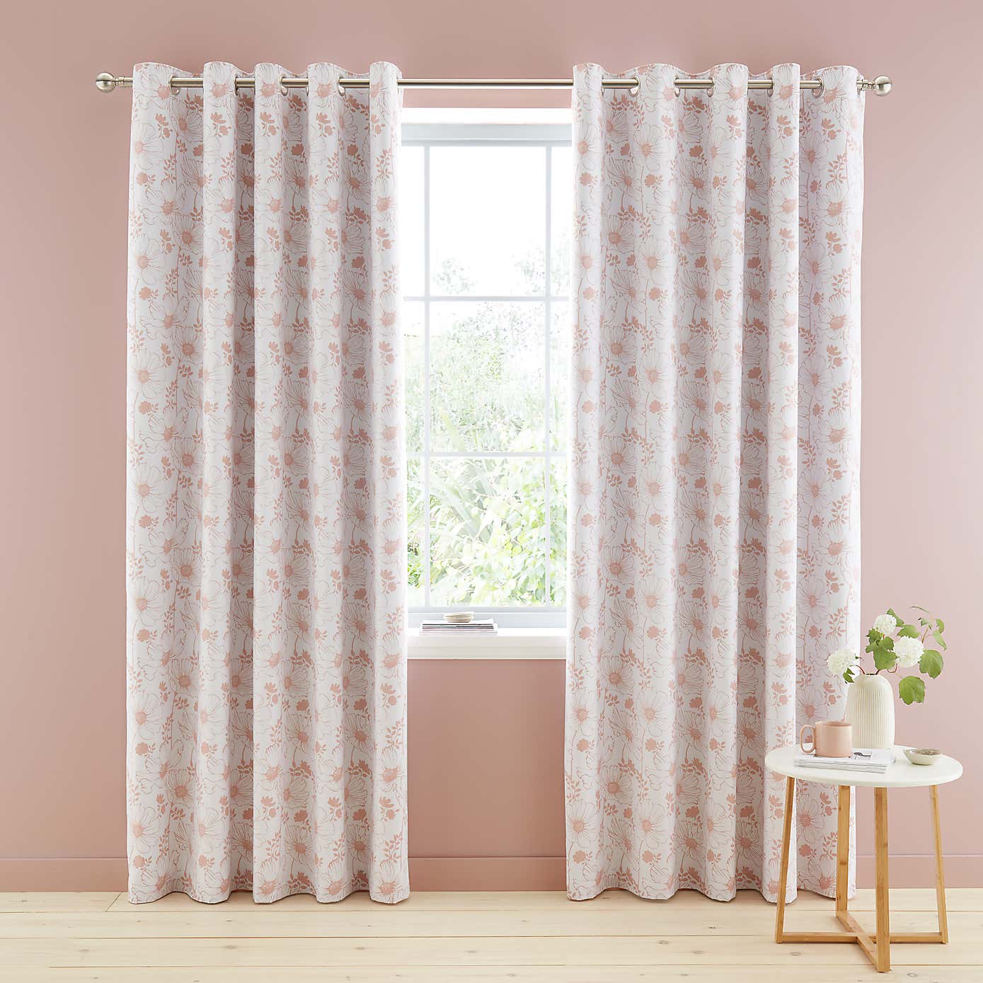 Emma Floral Blackout Eyelet Curtains