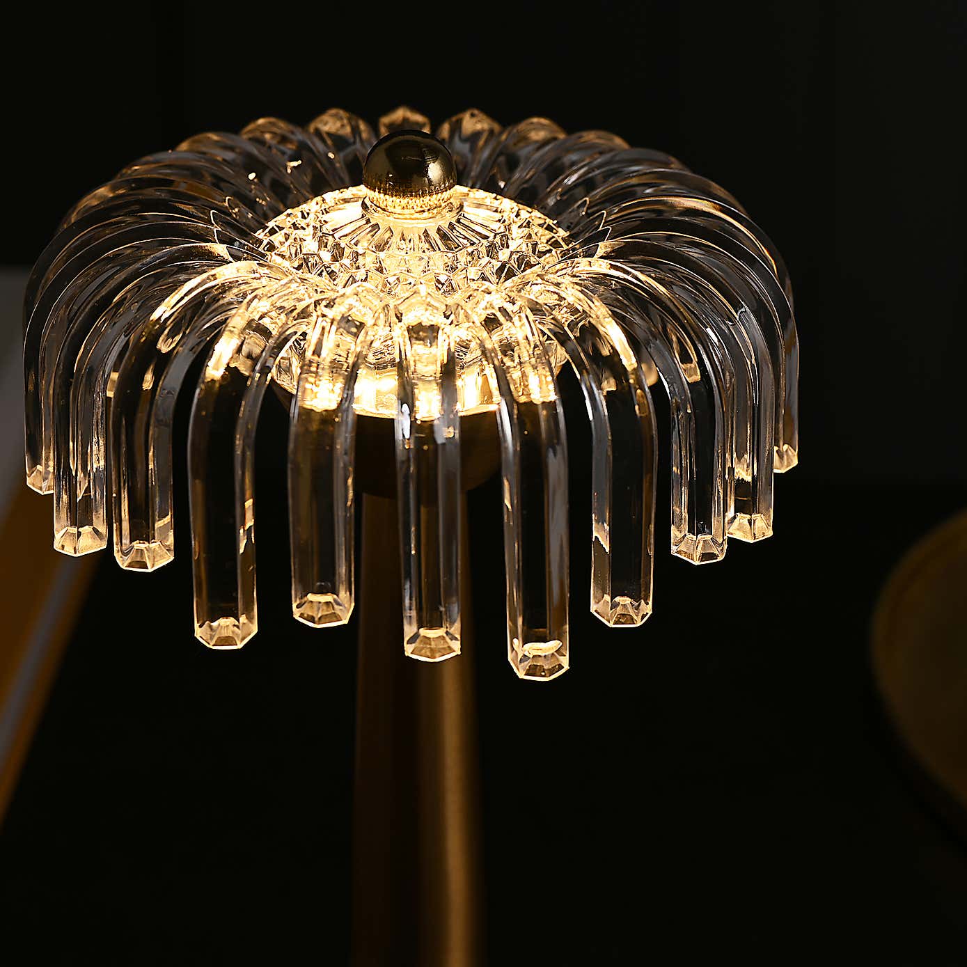 Hestia Bronze Base Crystal Trim Rechargeable Colour Changing LED Touch Table Lamp