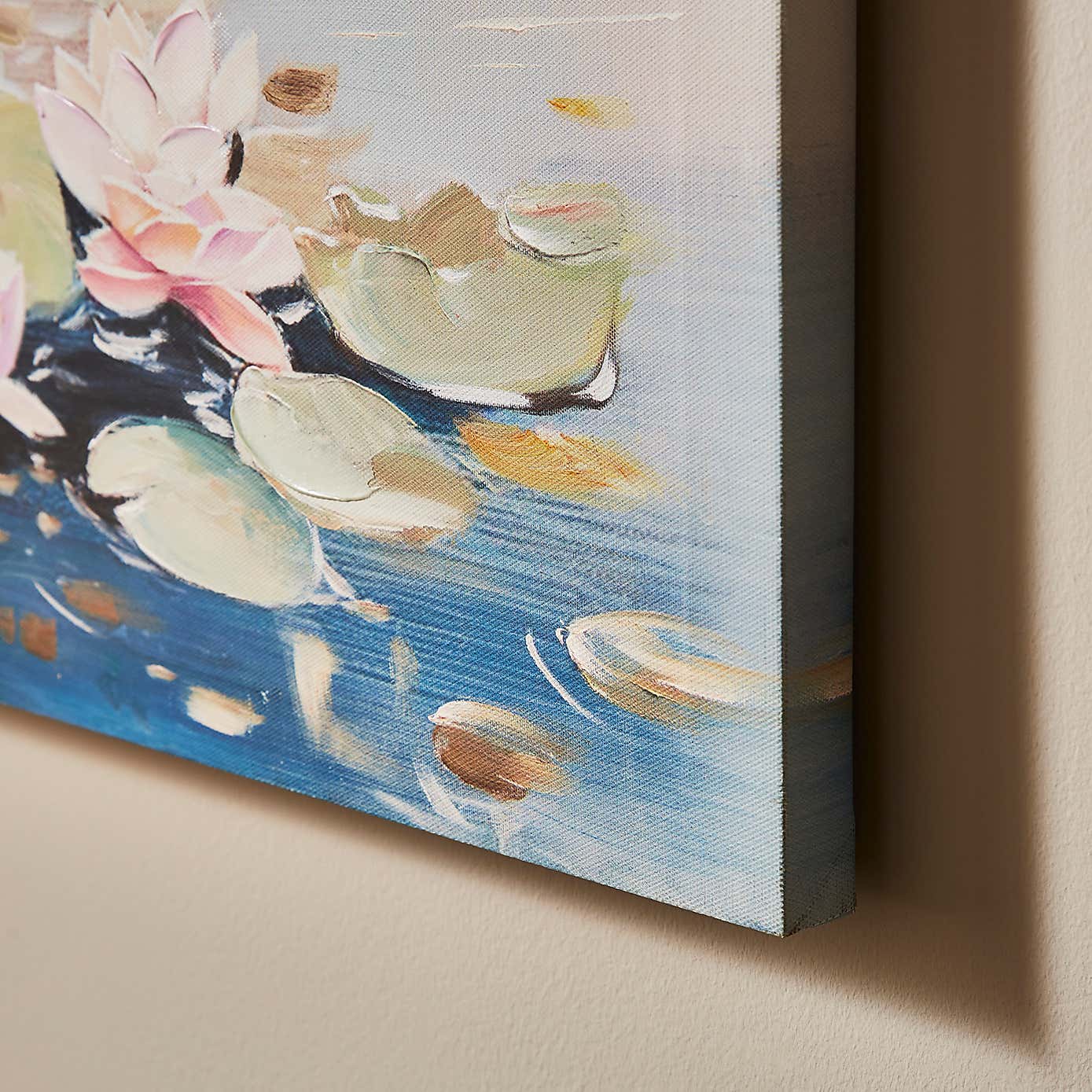 Water Lilies Hand Finished Canvas