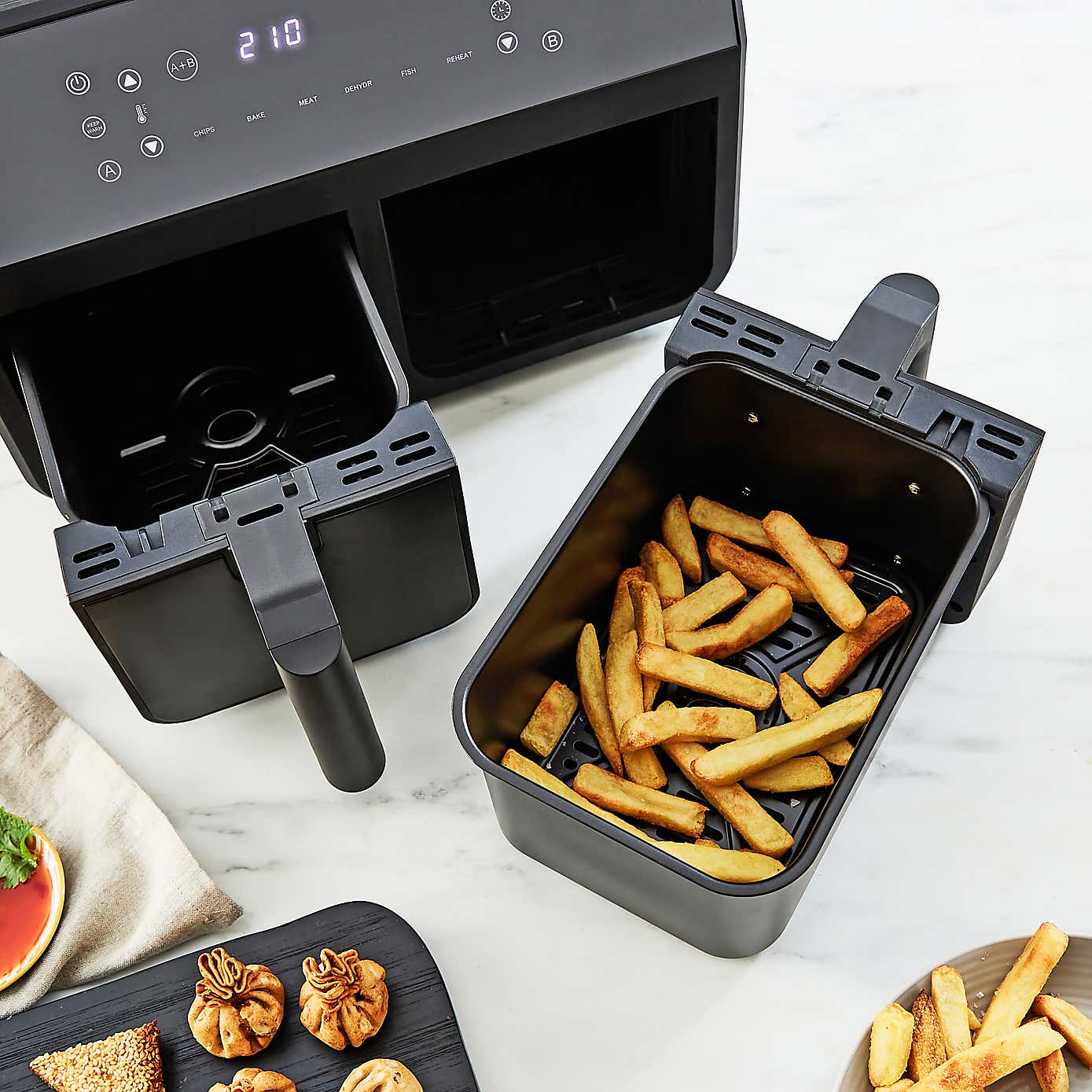 Digital Dual 2 Drawer Black Air Fryer 8L 2400W