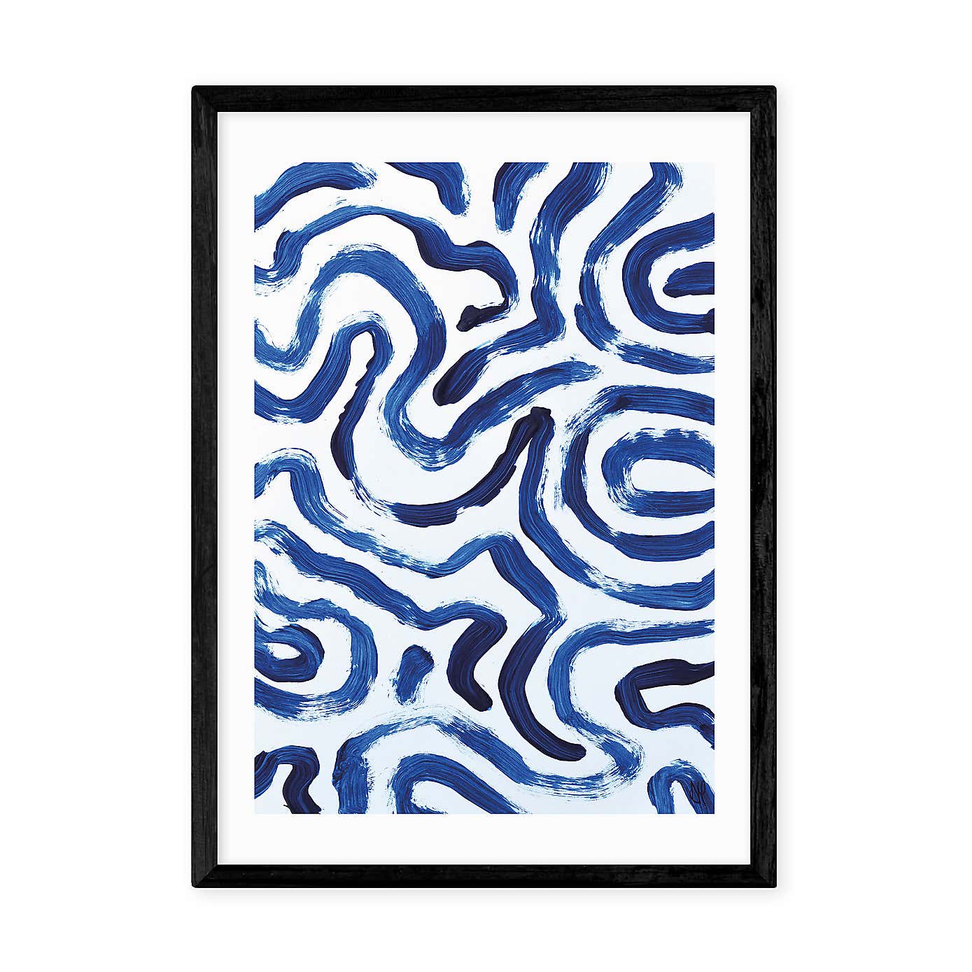 East End Prints Blue Minimal by Dan Hobday Print