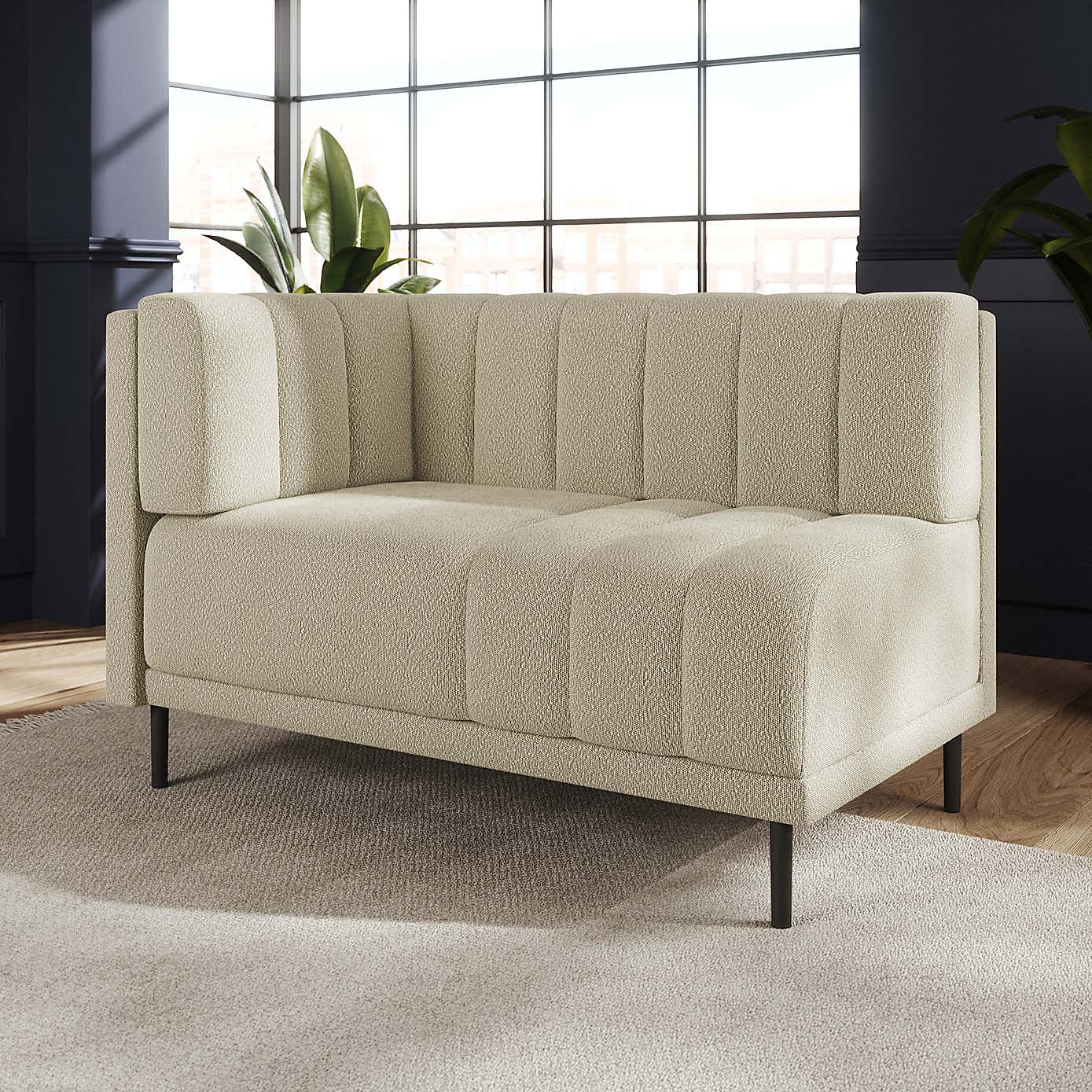 Amali Corner Dining Bench, Boucle