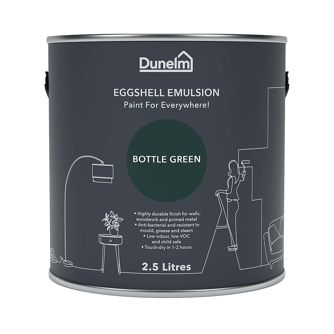 Dunelm Bottle Green Eggshell Emulsion Paint