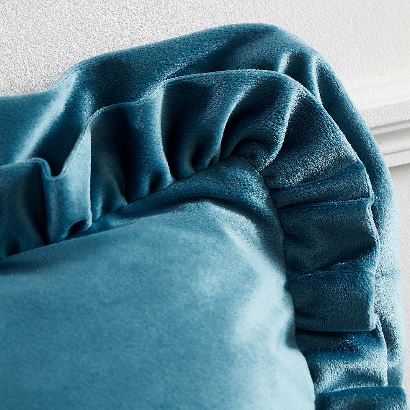 Catherine Lansfield So Soft Velvet Touch Double Frill Square Cushion