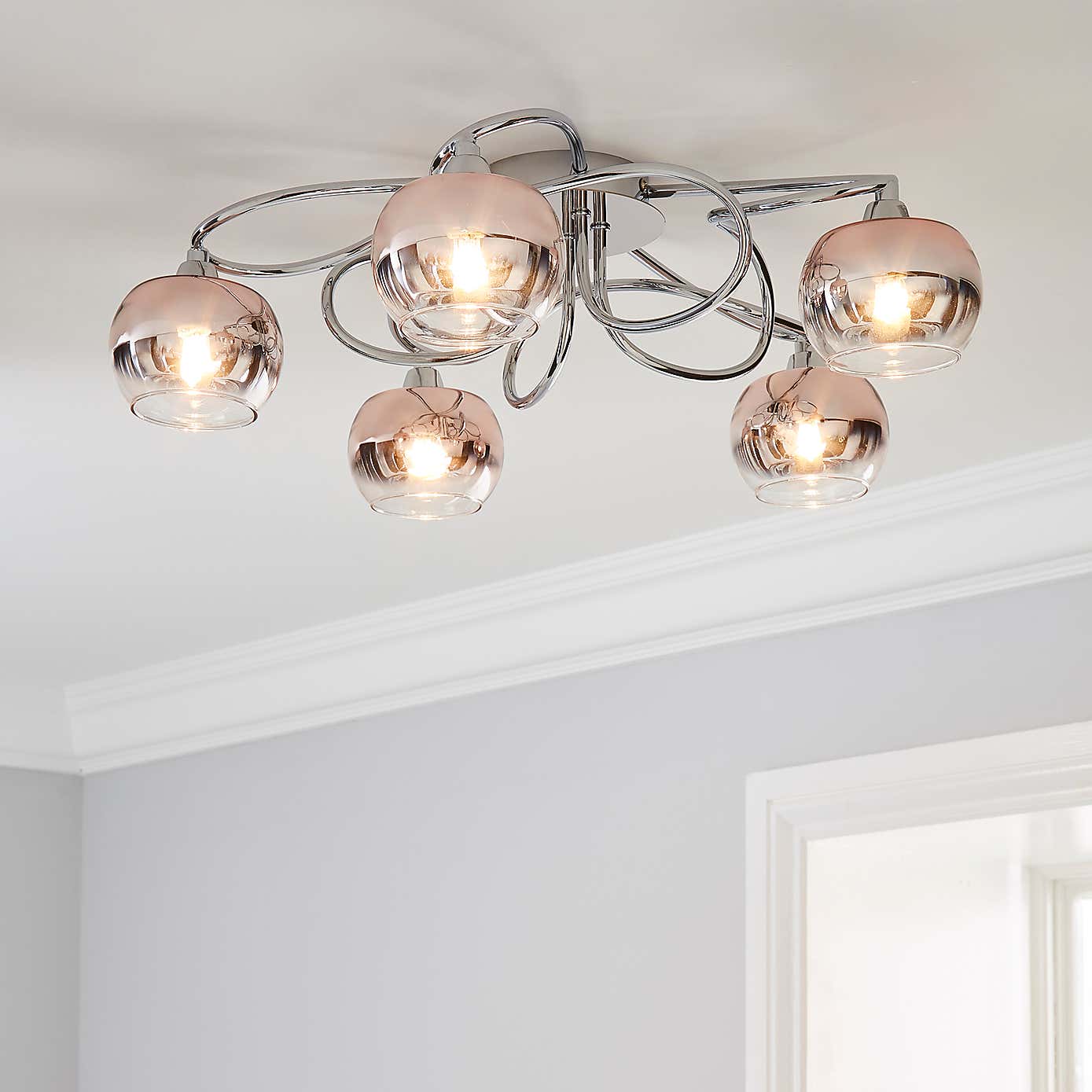 Seychelles 5 Light Flush Ceiling Fitting