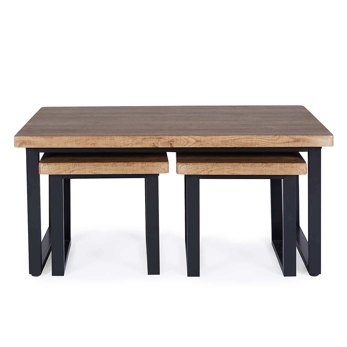 Freddie Rustic Wood Effect Nest Coffee Table