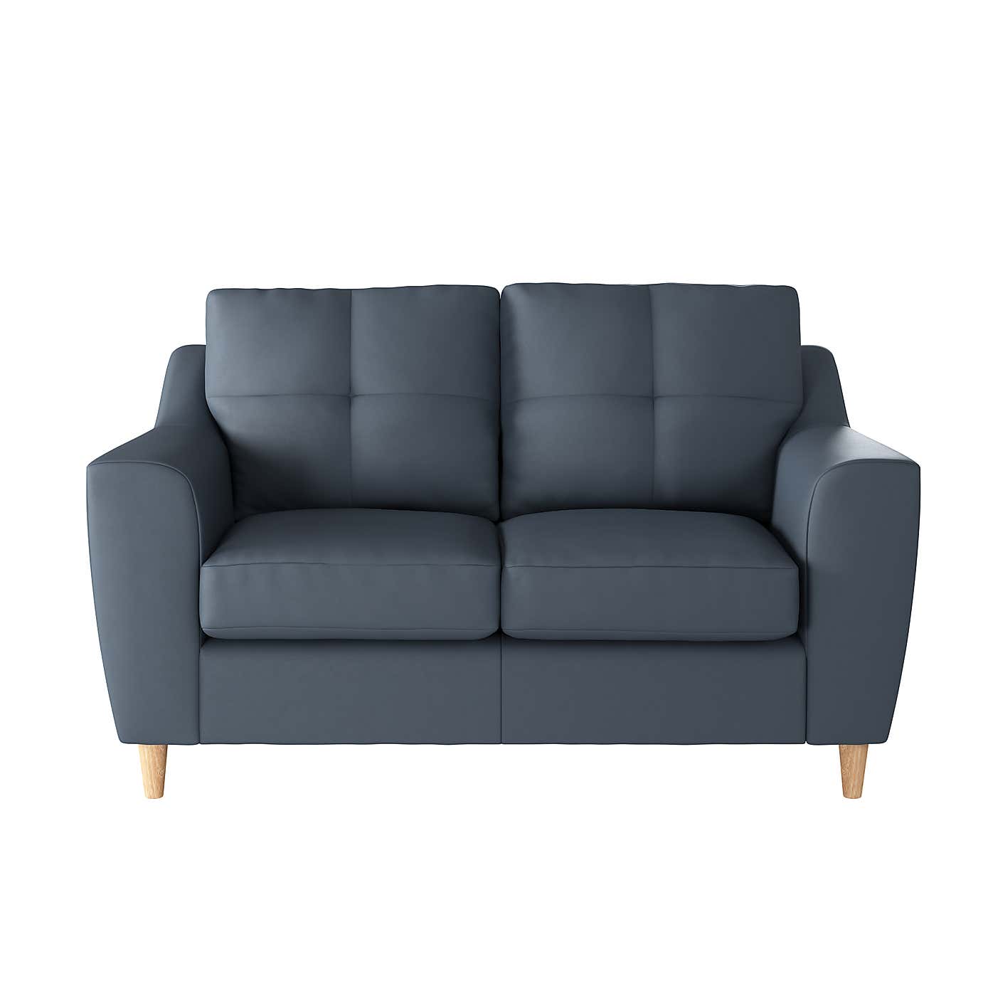 Baxter Kalman Navy Faux Leather 2 Seater Sofa