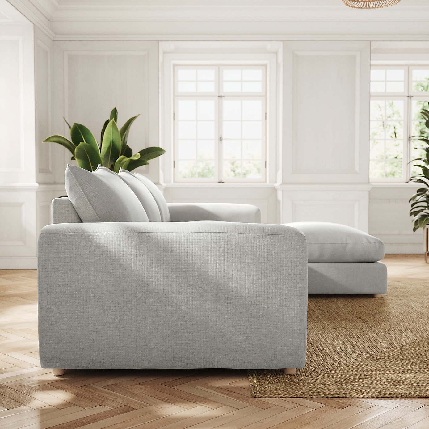 Austin Tonal Weave Right Hand Facing Corner Chaise, Silver