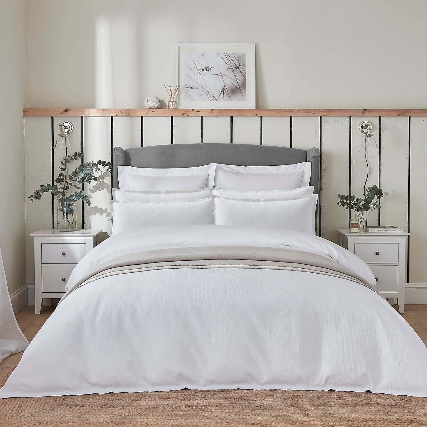 Dorma Purity Tetbury 100% Cotton Duvet Cover and Pillowcase Set