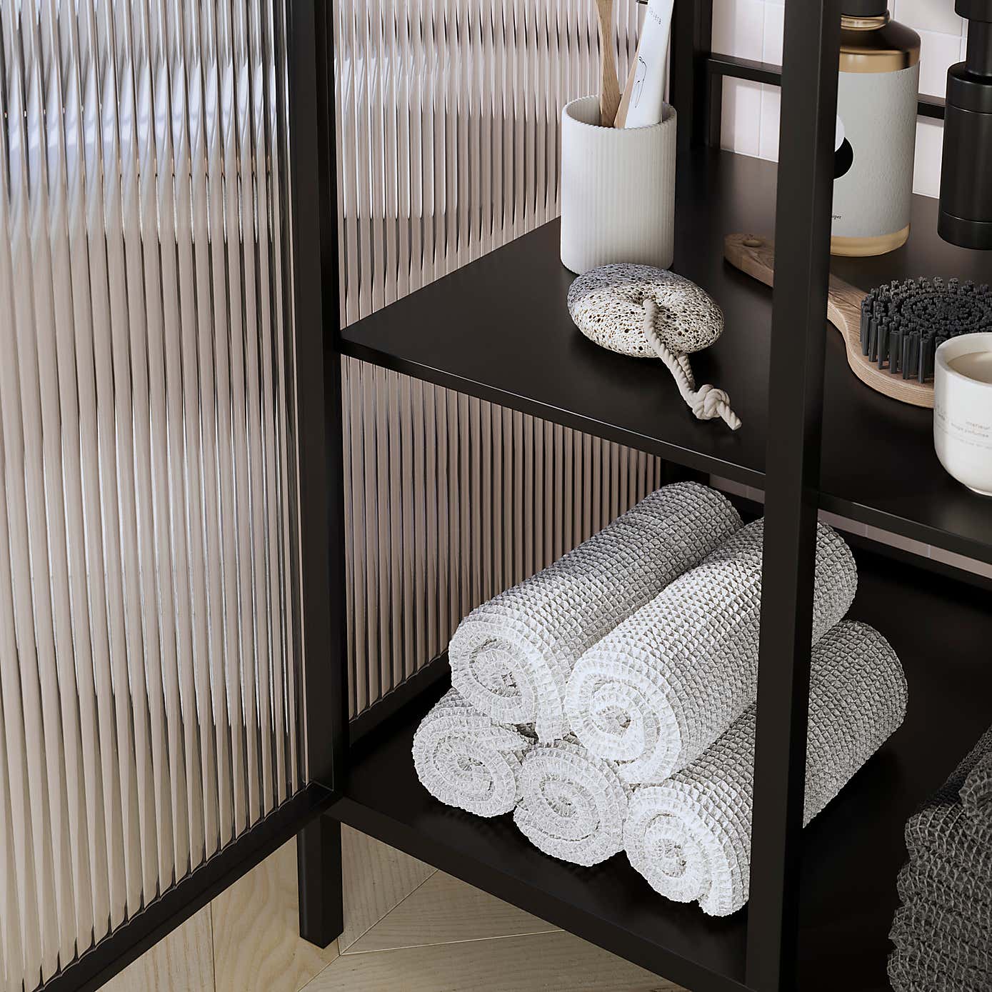 Stannis Reeded Glass Under Sink Unit