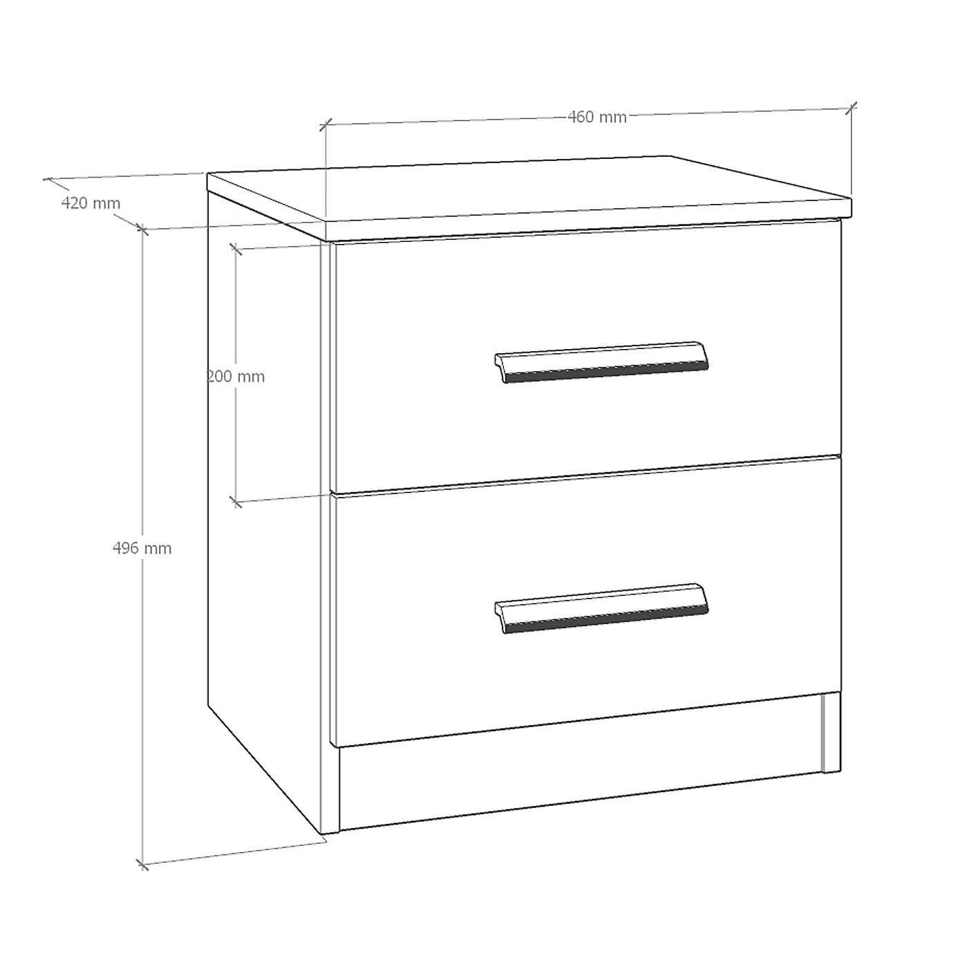 Norland 2 Drawer Bedside Anthracite