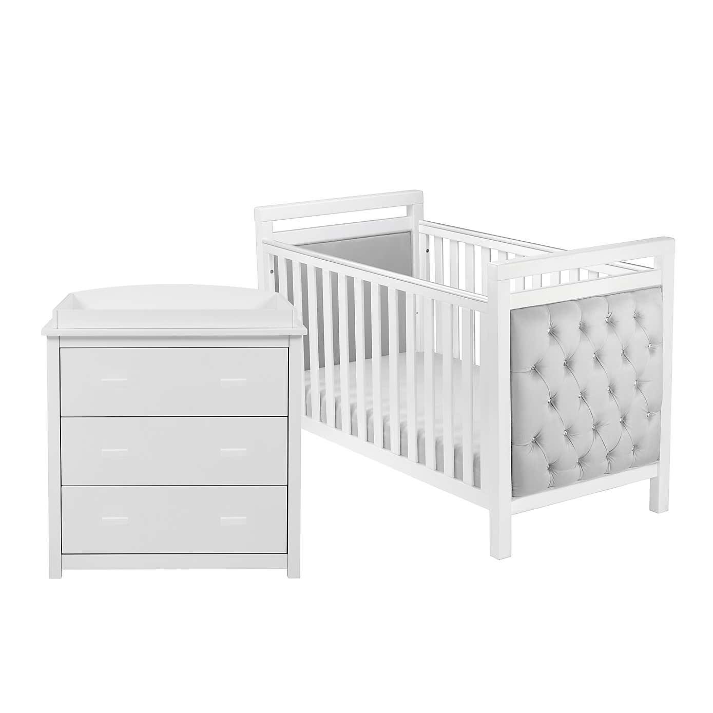 Babymore Velvet Deluxe 2 Piece Nursery Furniture Set