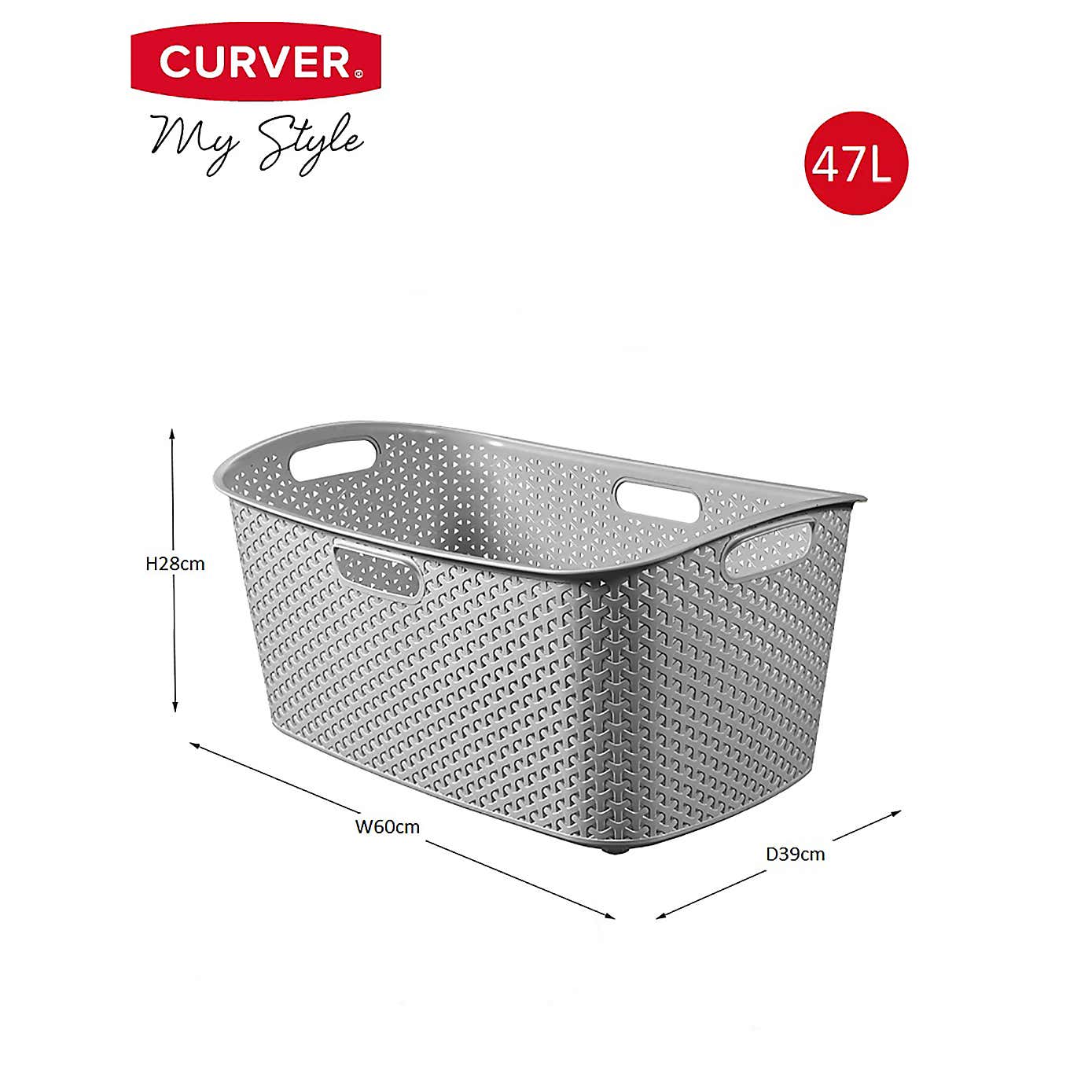 Curver My Style Grey 50 Litre Laundry Basket