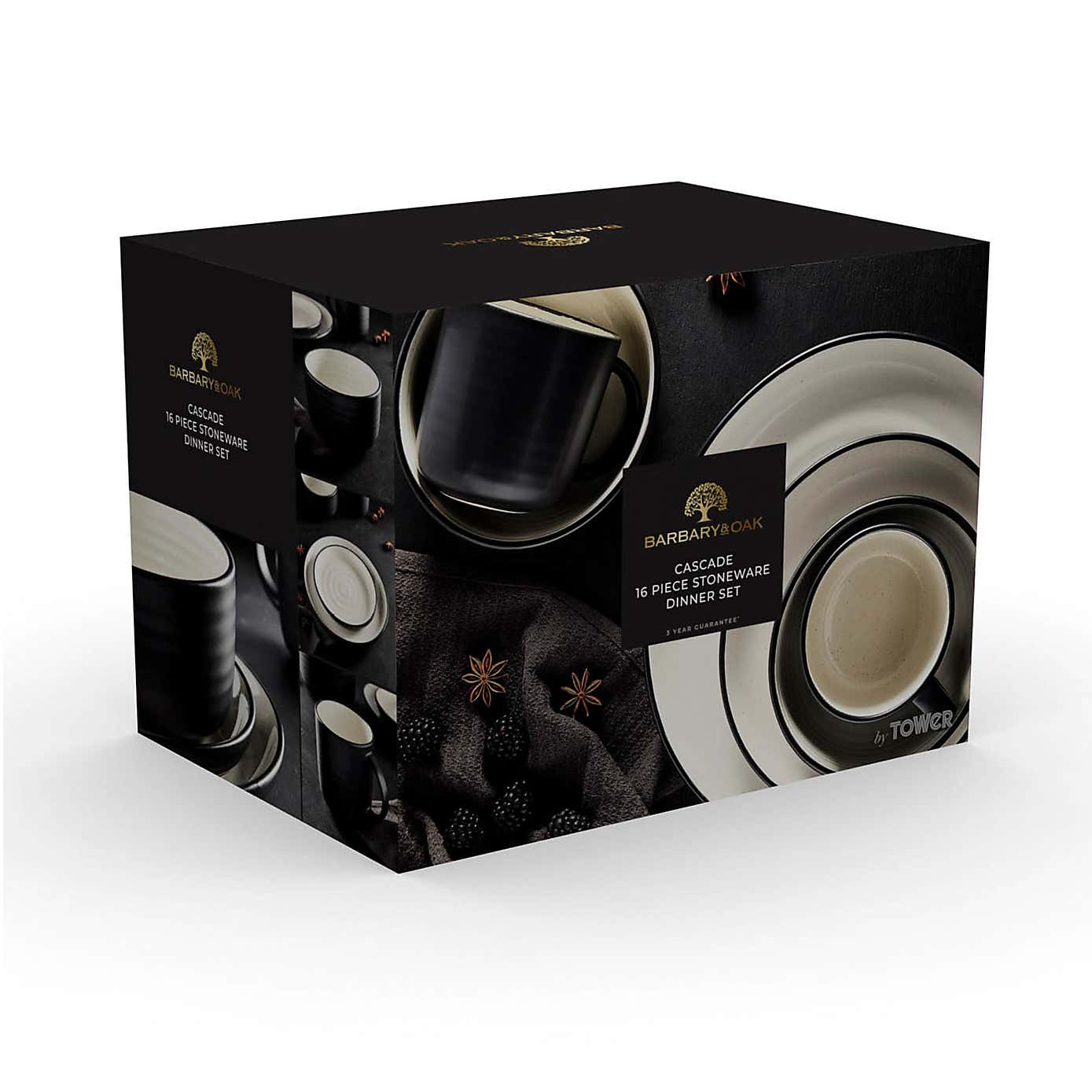 Barbary & Oak Cascade Stoneware 16 Piece Dinner Set