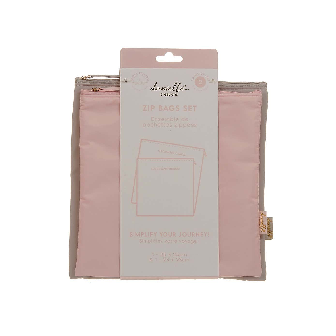 Pack of 2 Upper Canada Danielle Creations Flat Cosmetic Pouches