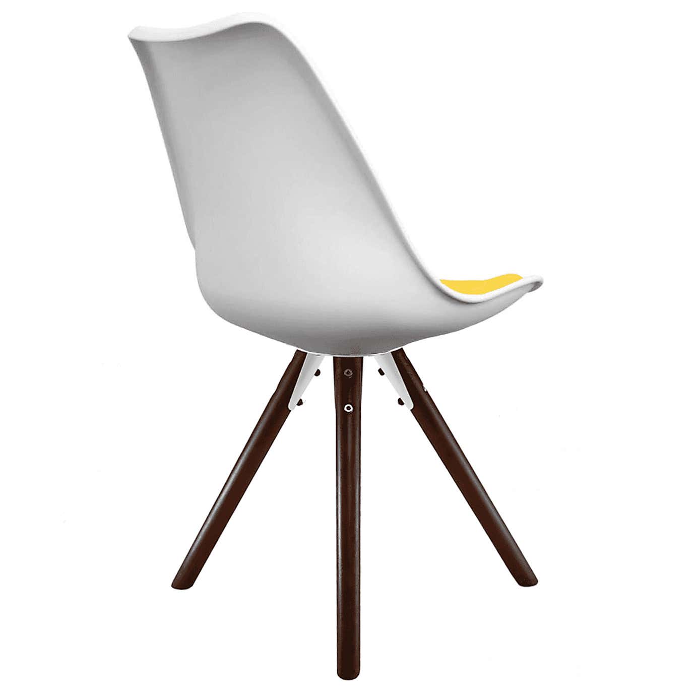 Fusion Living Soho White Plastic Dining Chair with Pyramid Legs