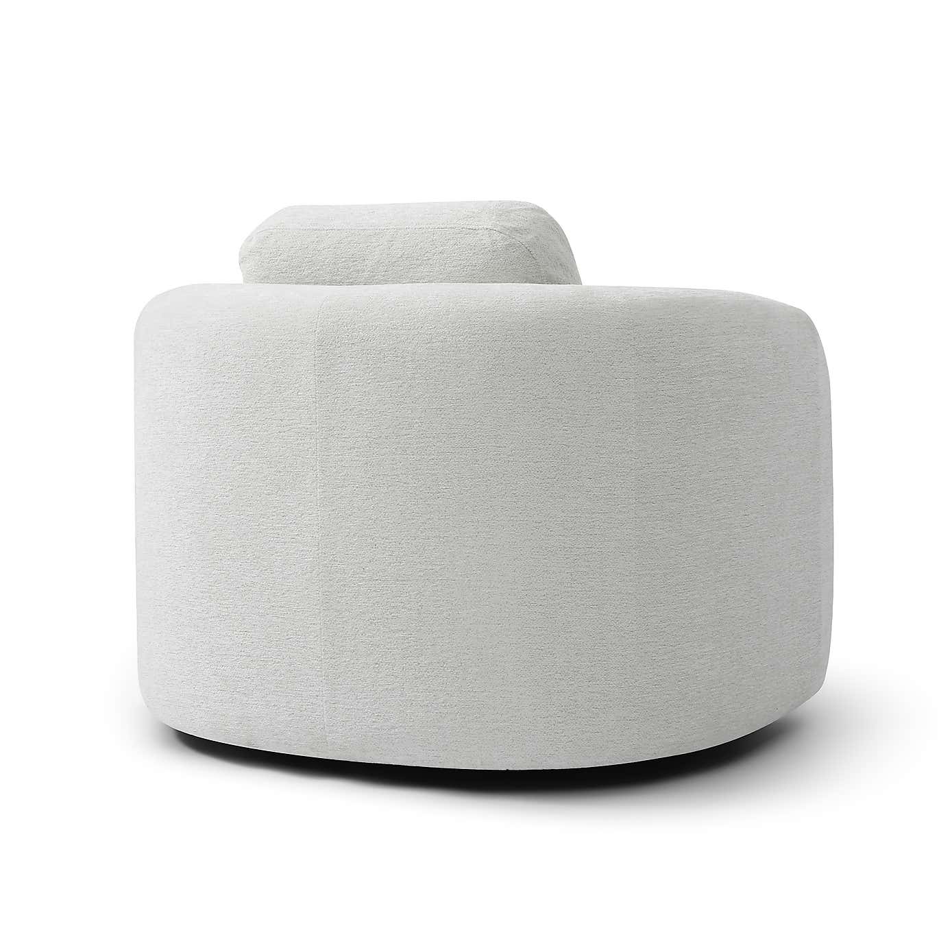 Max Natural Soft Chenille Curved Swivel Accent Chair