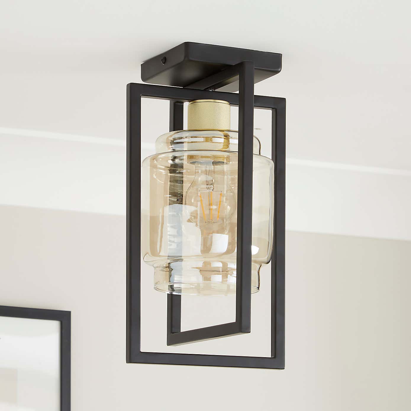 Seattle Industrial Flush Ceiling Light