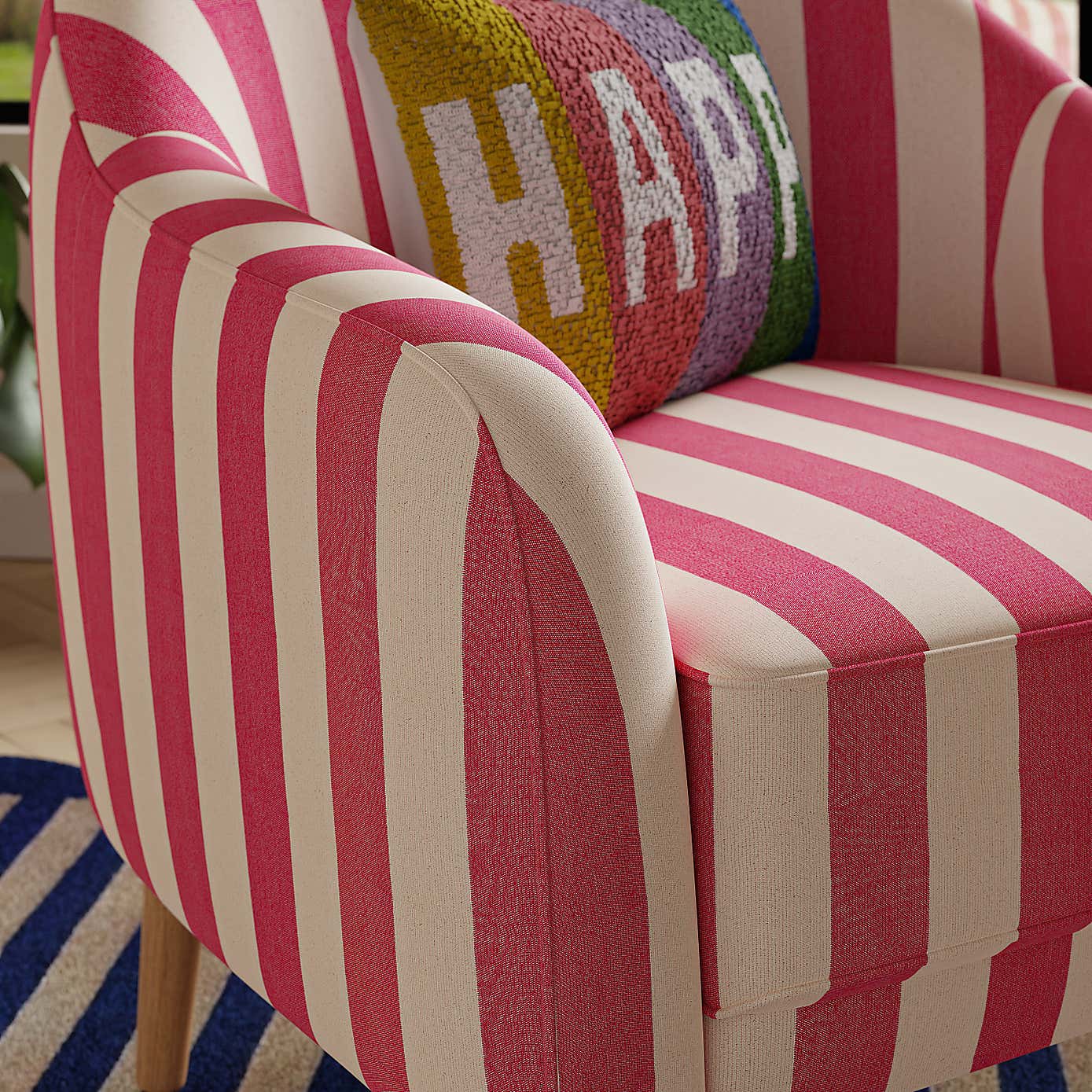 Kaspar Woven Stripe Tub Chair