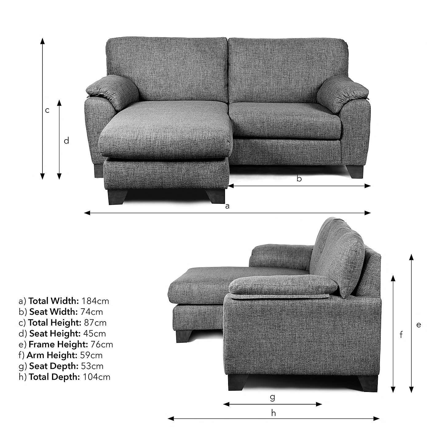Meyer Tonal Weave Compact Corner Sofa