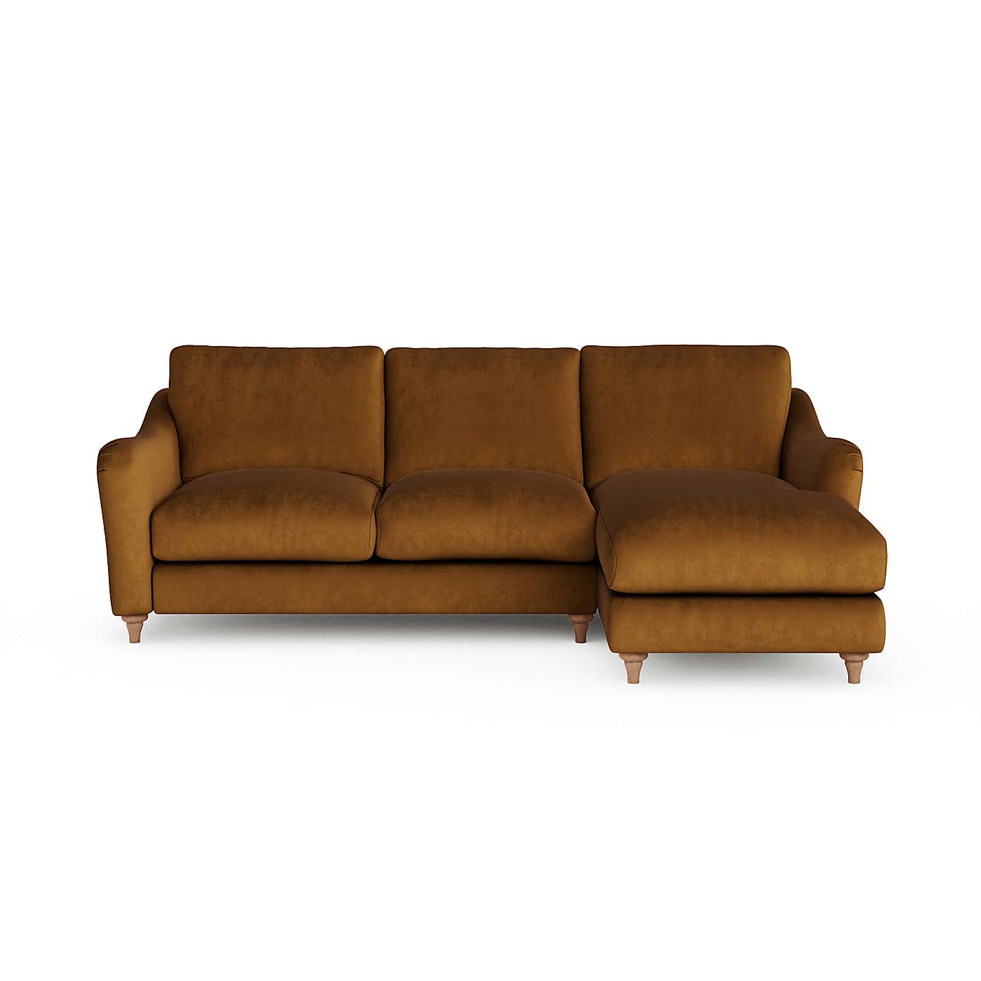 Hattie Matte Plush Velvet Corner Chaise Sofa